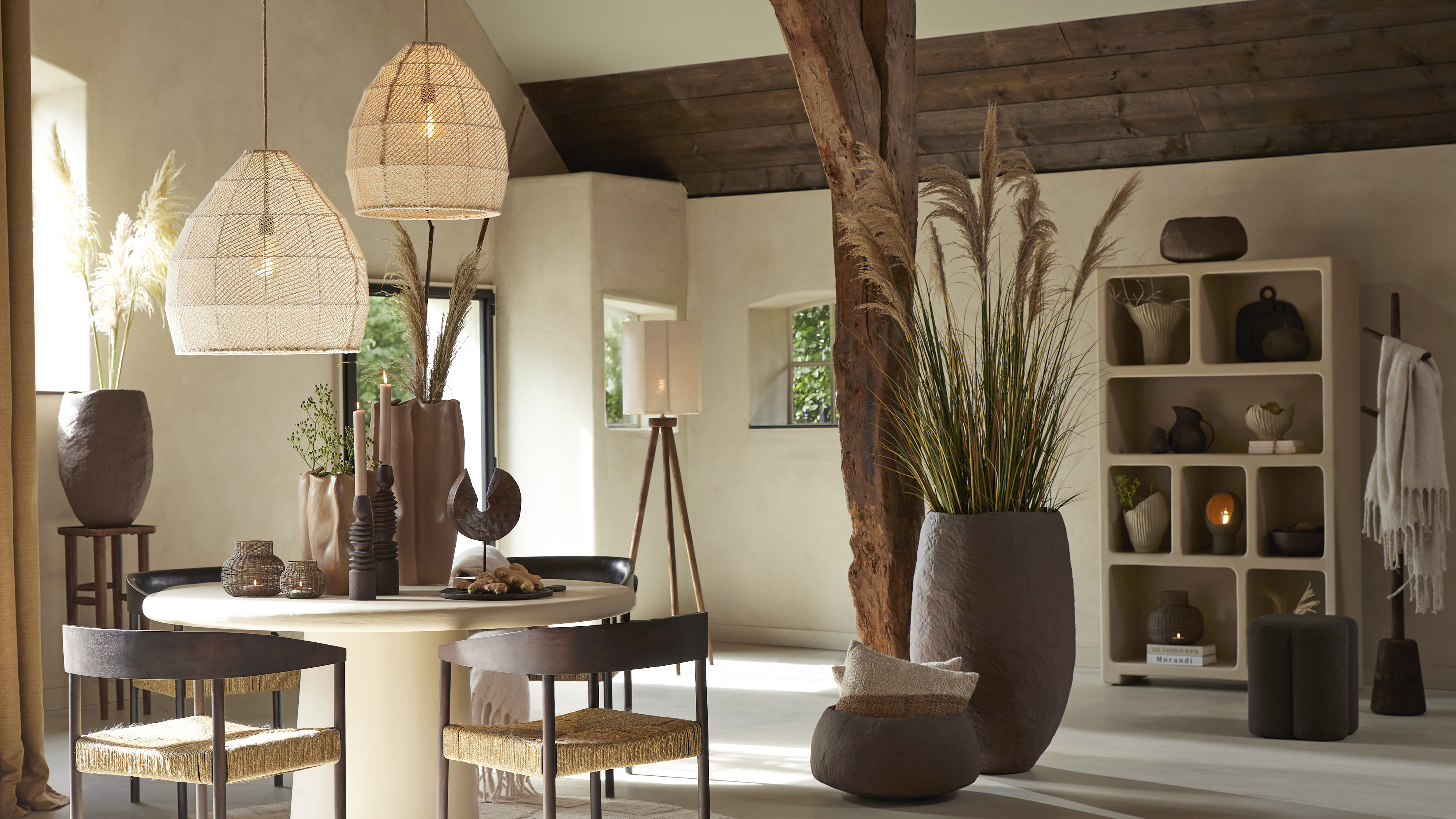 Light & Living Hanglamp 'Makassar' 42cm, kleur Crème