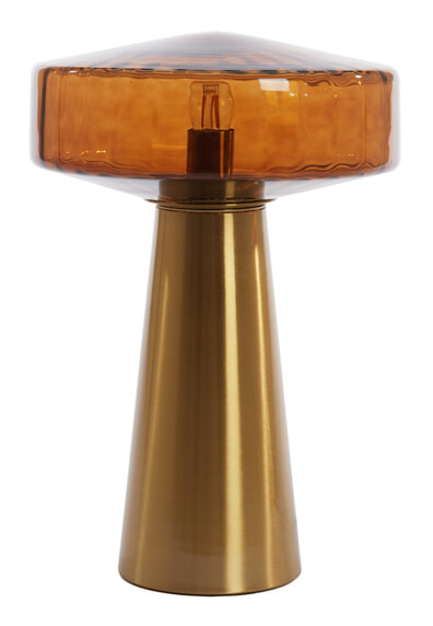 Light & Living Tafellamp Pleat Glas, 45cm - Bruin