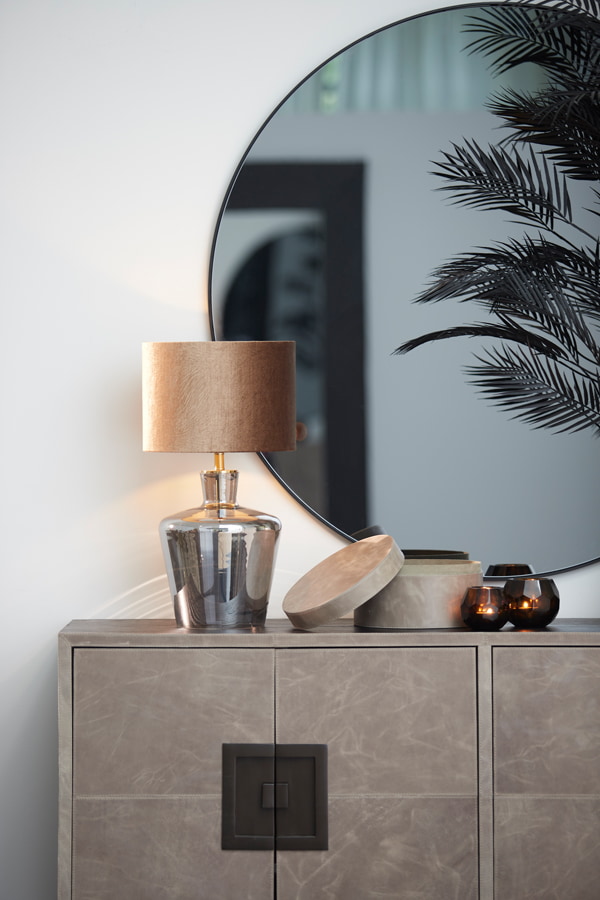 Light & Living Ronde Spiegel 'Espejo' 116cm, smoke glas