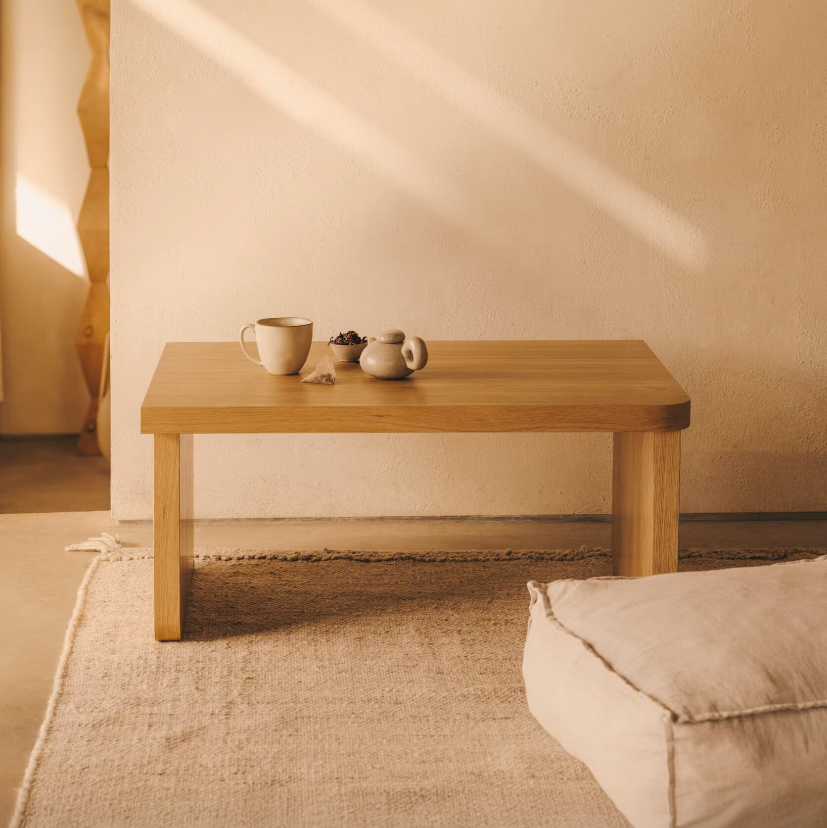 Kave Home Salontafel 'Oaq' Eiken, 89 x 62cm