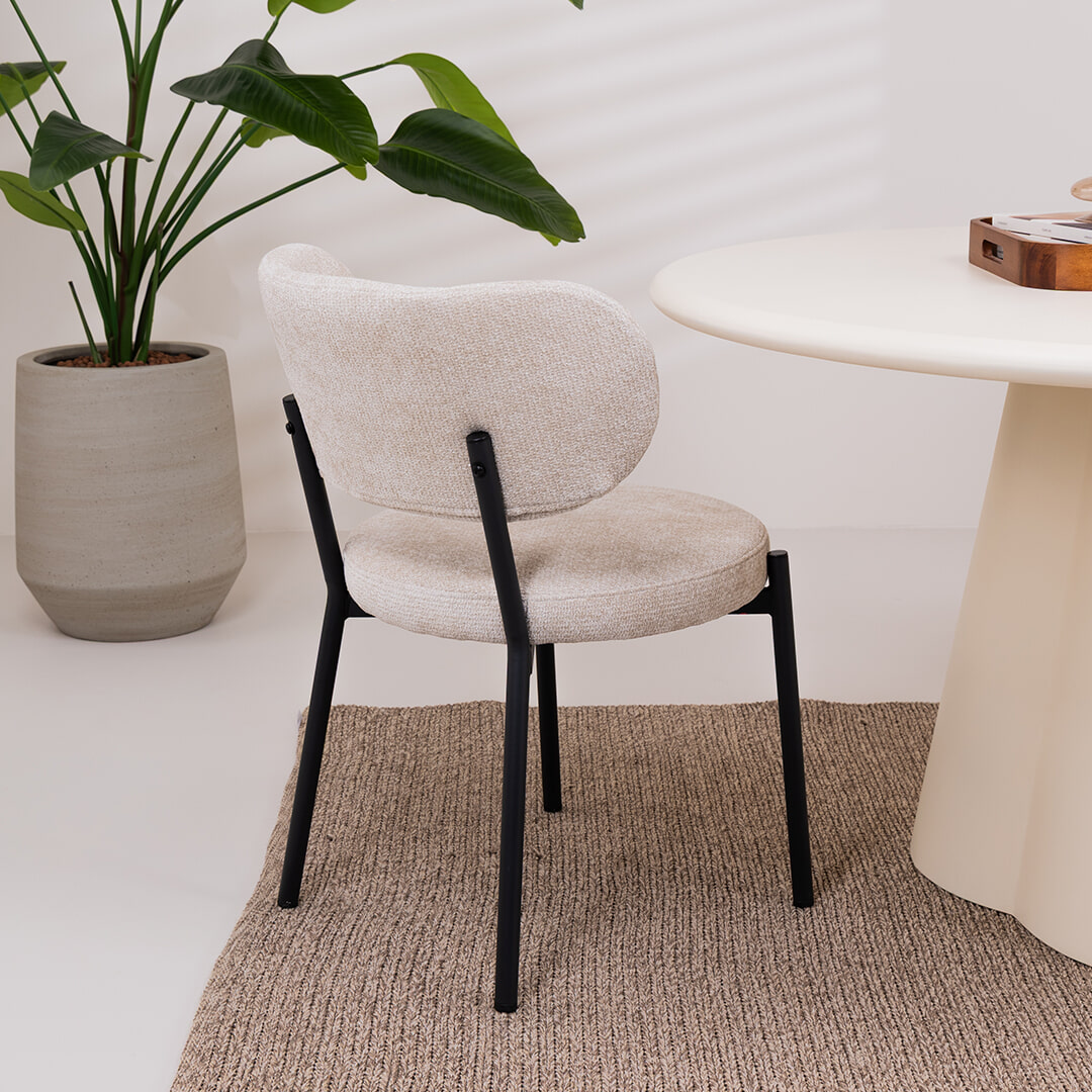 By-Boo Eetkamerstoel 'Oasis' Chenille, kleur Beige