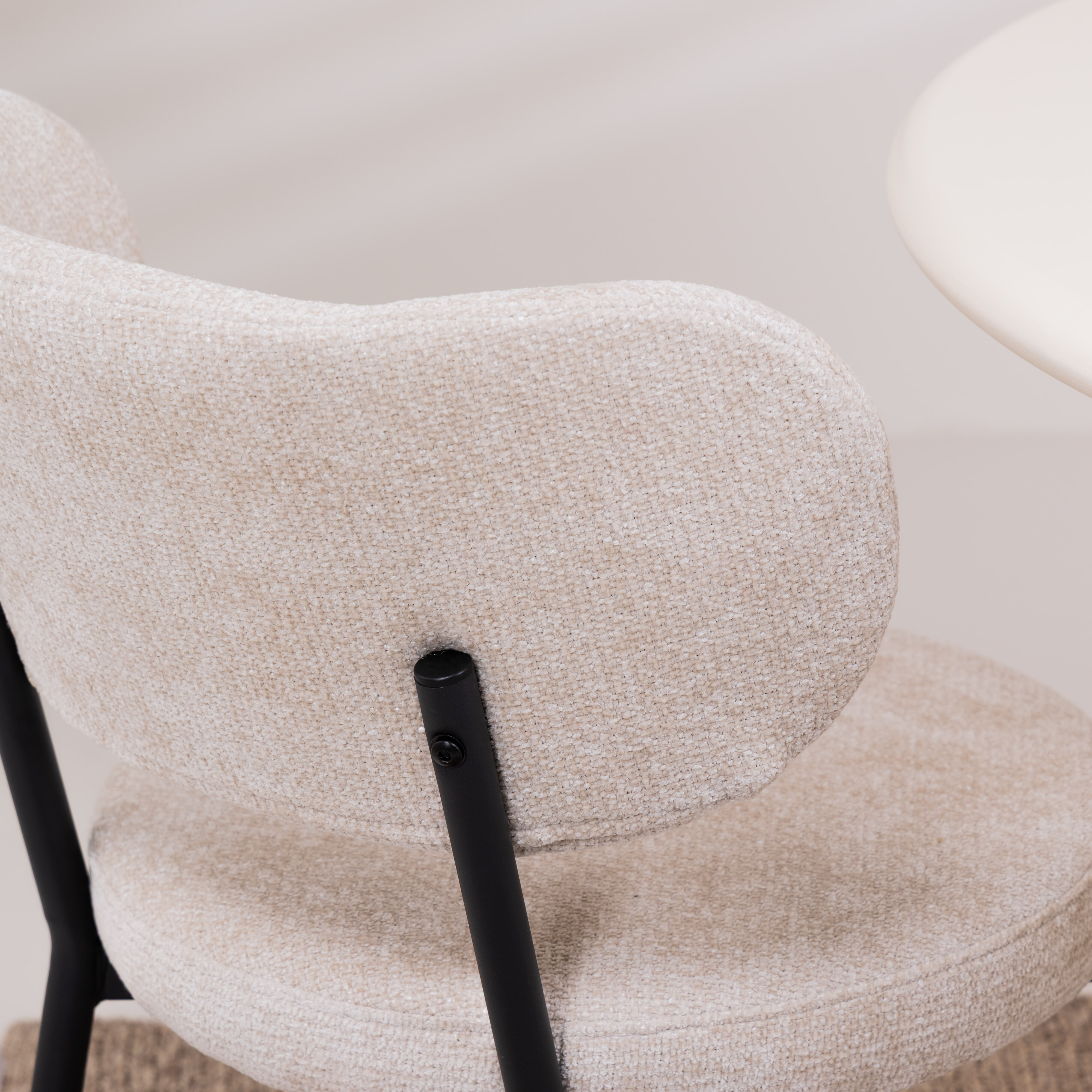 By-Boo Eetkamerstoel 'Oasis' Chenille, kleur Beige