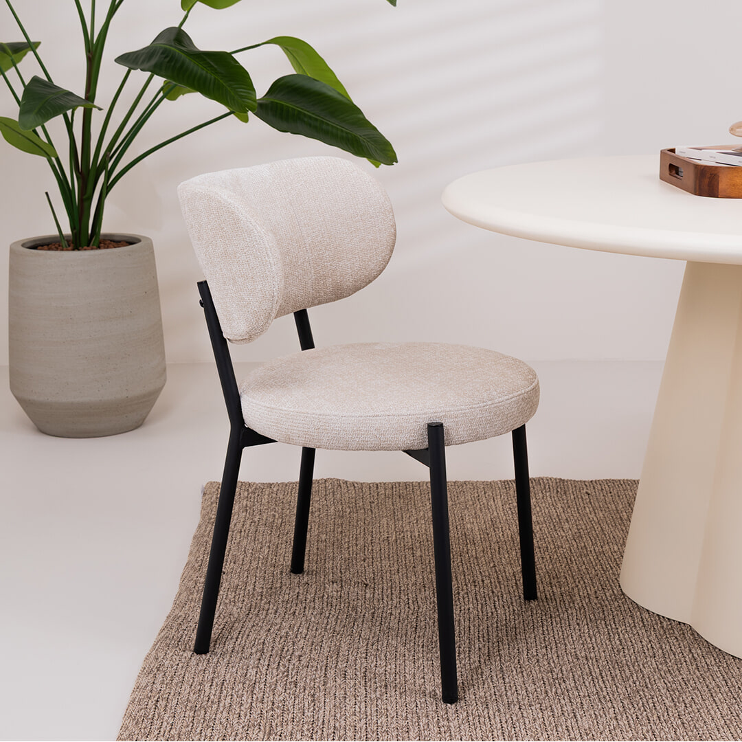 By-Boo Eetkamerstoel Oasis Chenille - Beige