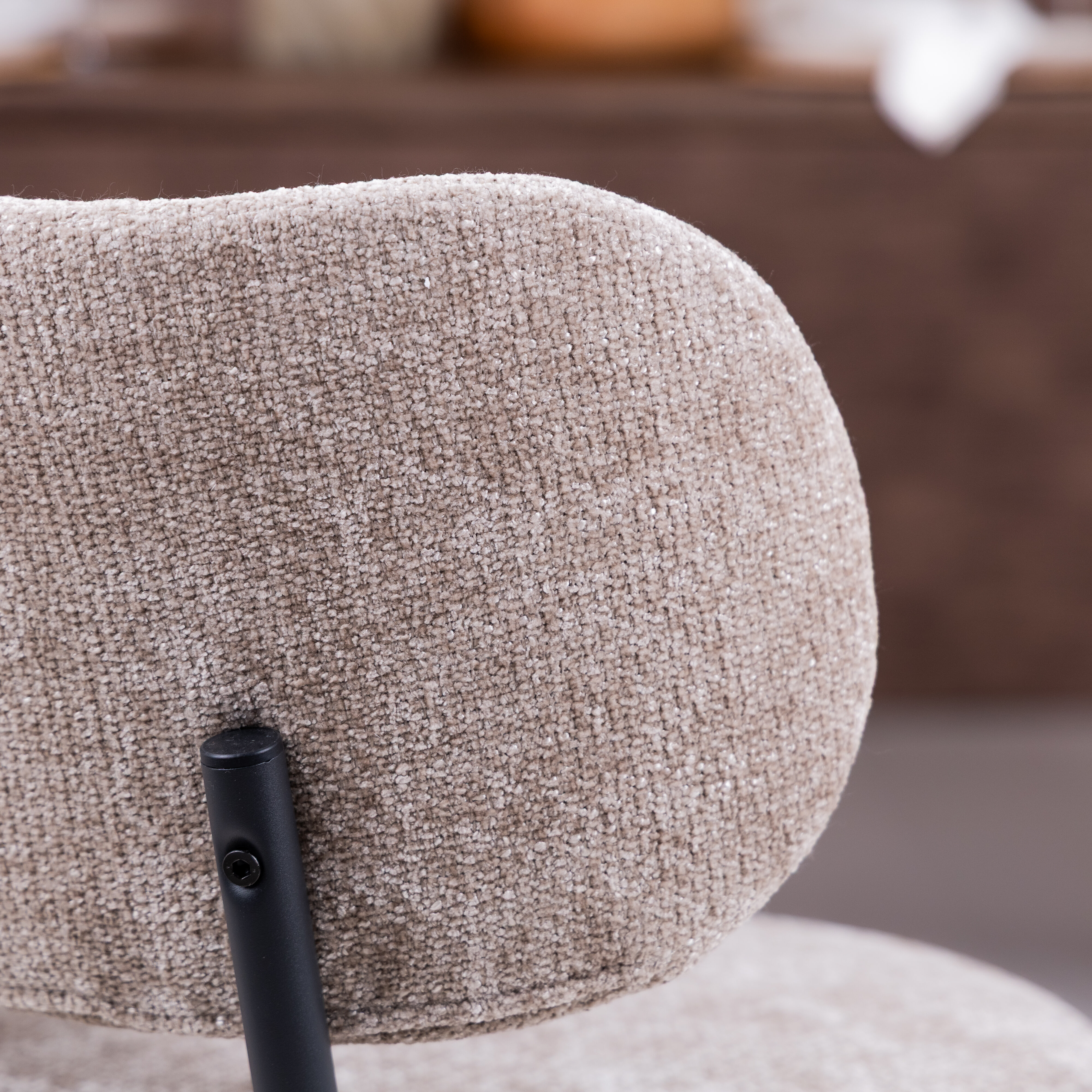 By-Boo Eetkamerstoel 'Oasis' Chenille, kleur Taupe