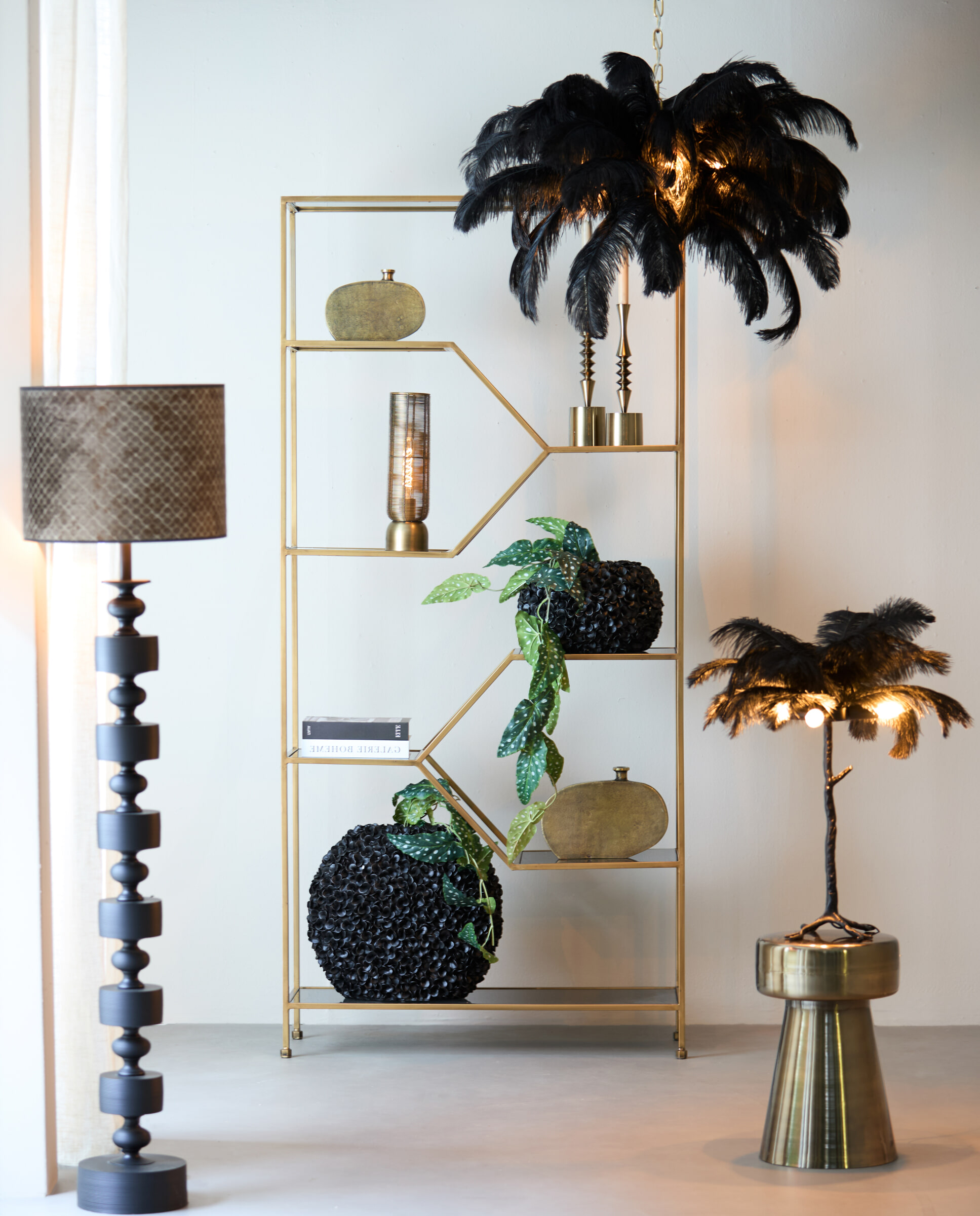 Light & Living Vaas 'Phylia' ø38cm, kleur Mat Zwart