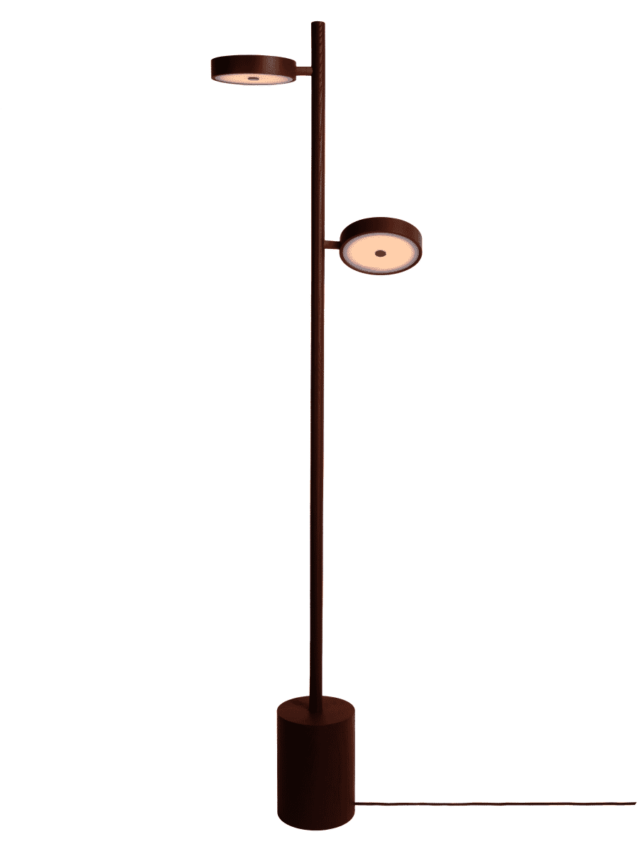 GOOD&MOJO Vloerlamp 'Okinawa' Essenhout, 2-lamps, kleur Bruin