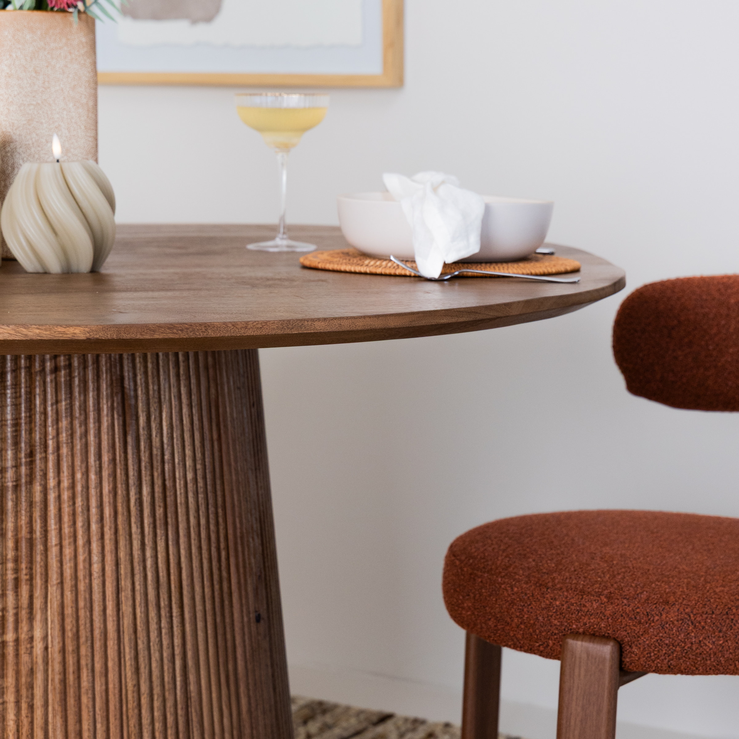 Sohome Ronde Eettafel 'Olav' Mangohout, 130cm, kleur Bruin