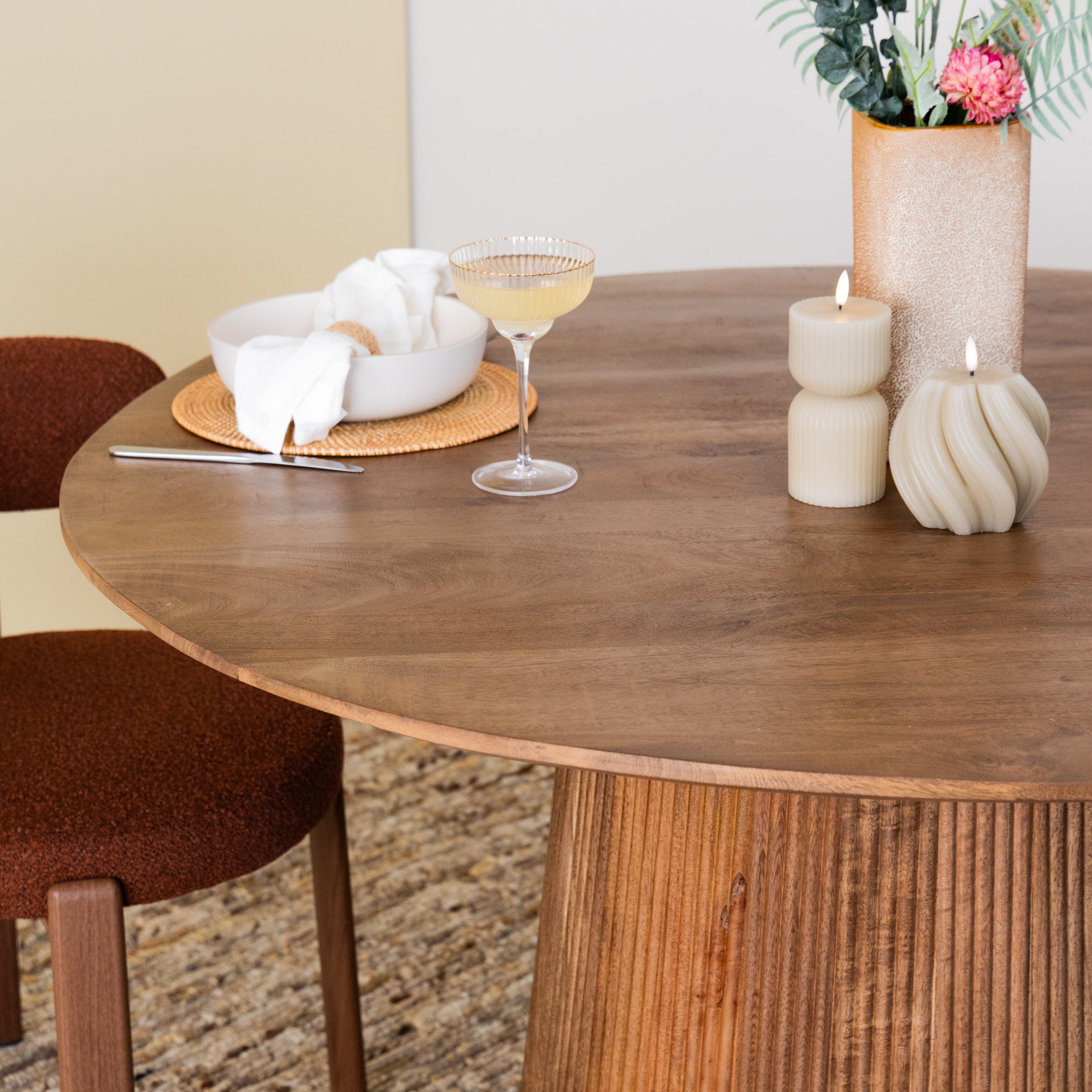 Sohome Ronde Eettafel 'Olav' Mangohout, 130cm, kleur Bruin