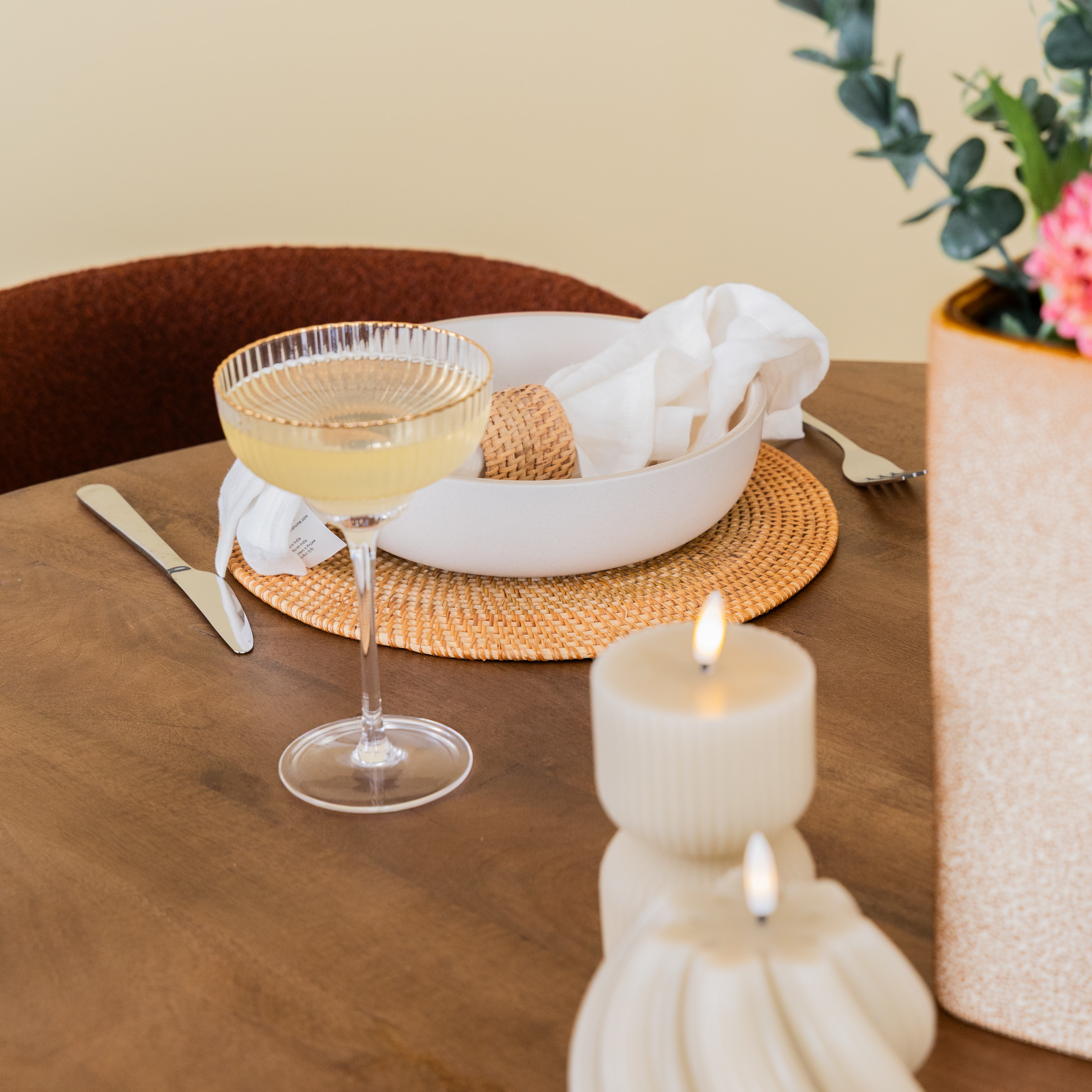 Sohome Ronde Eettafel 'Olav' Mangohout, 130cm, kleur Bruin