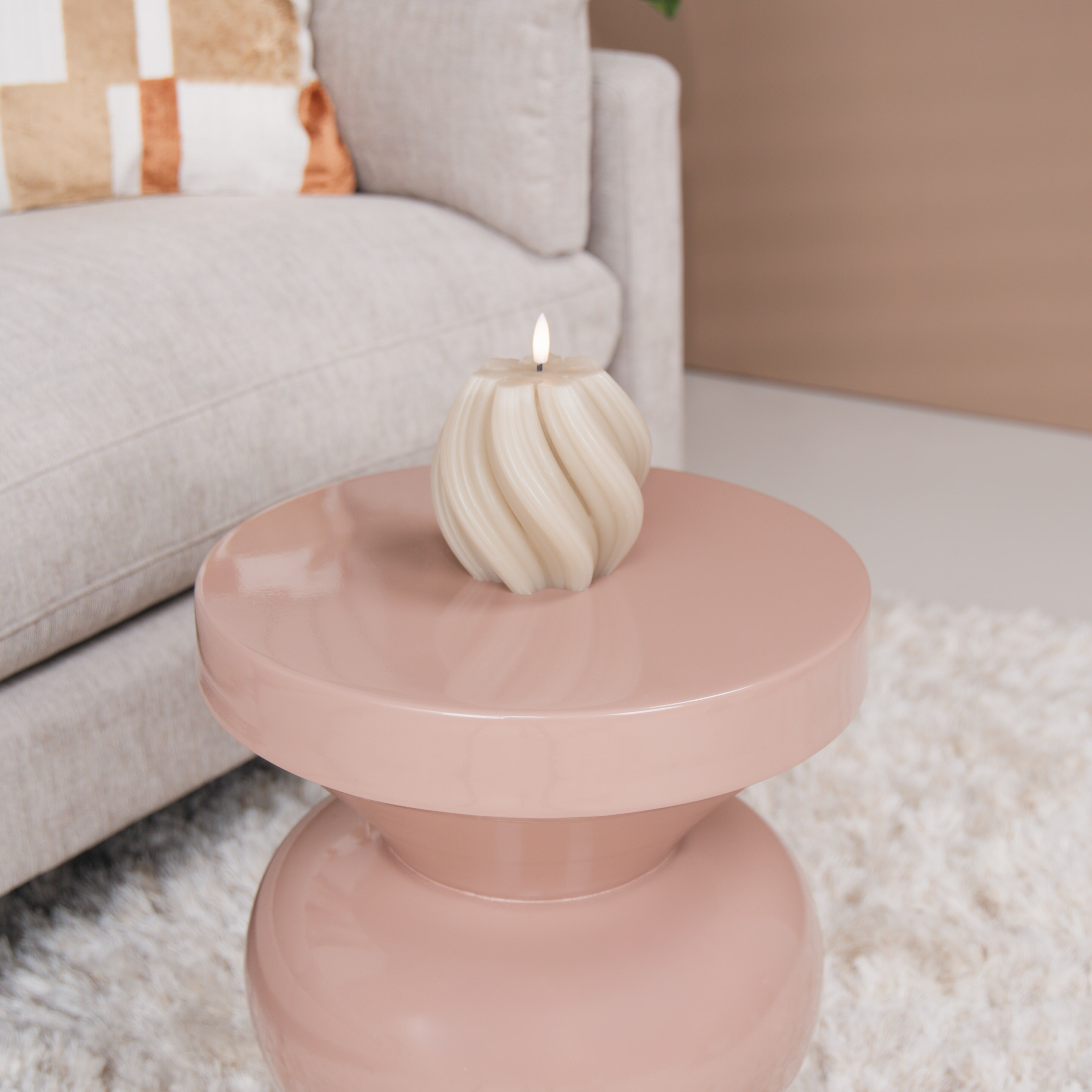 Brix Ronde Bijzettafel 'Ole' 36cm kleur Vintage Roze