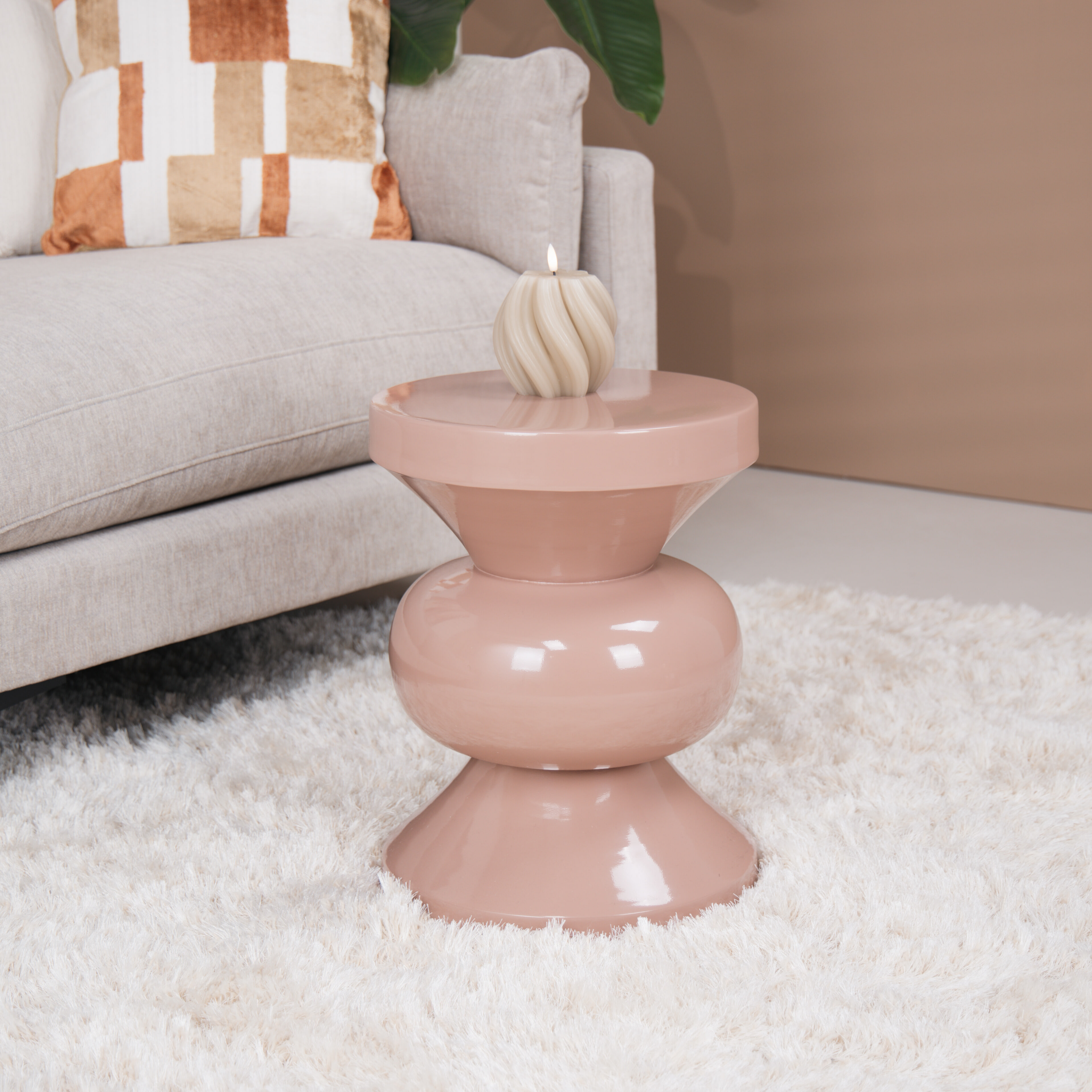 Brix Ronde Bijzettafel 'Ole' 36cm kleur Vintage Roze