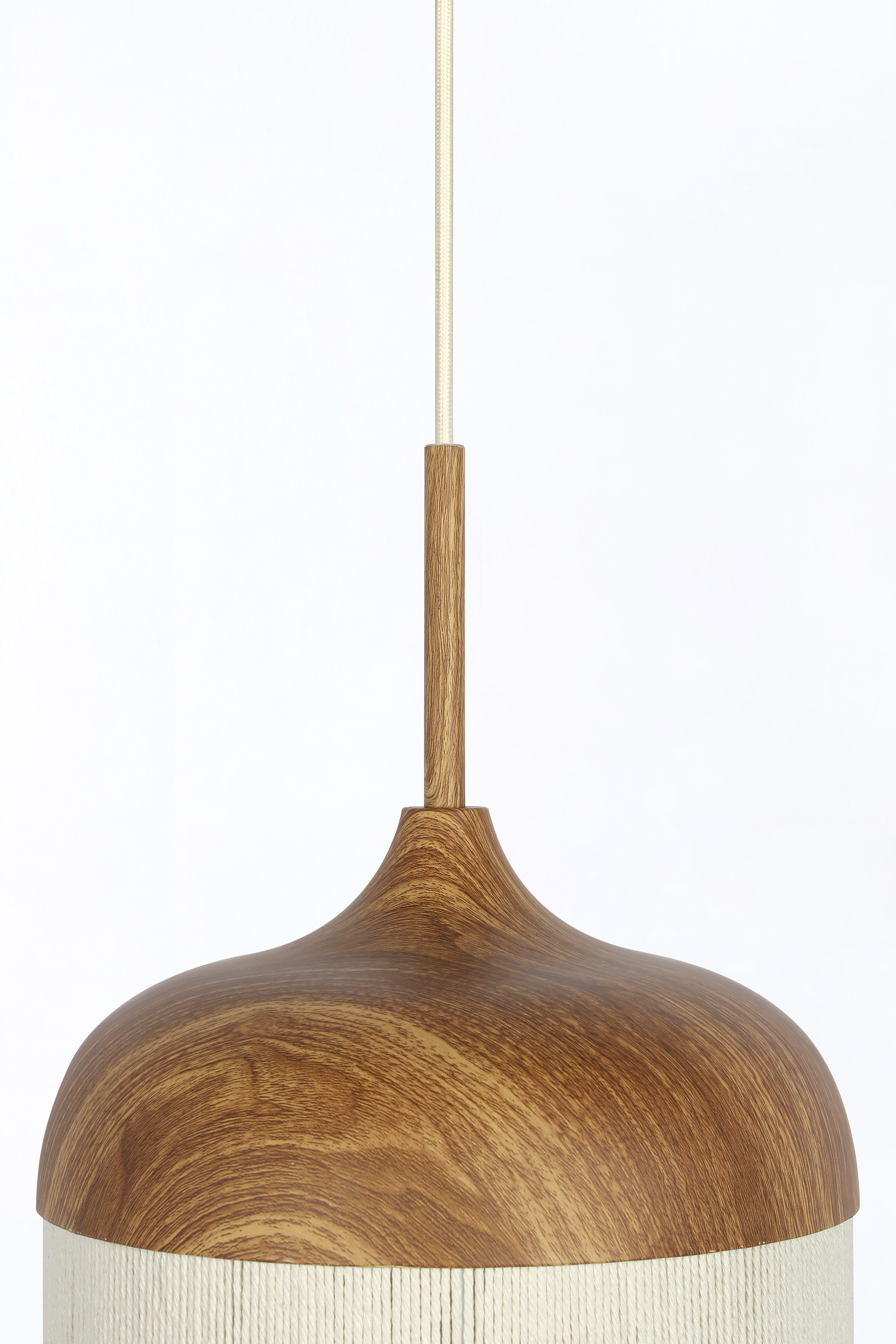 Light & Living Hanglamp 'Dania' Houtlook en touw, 28cm