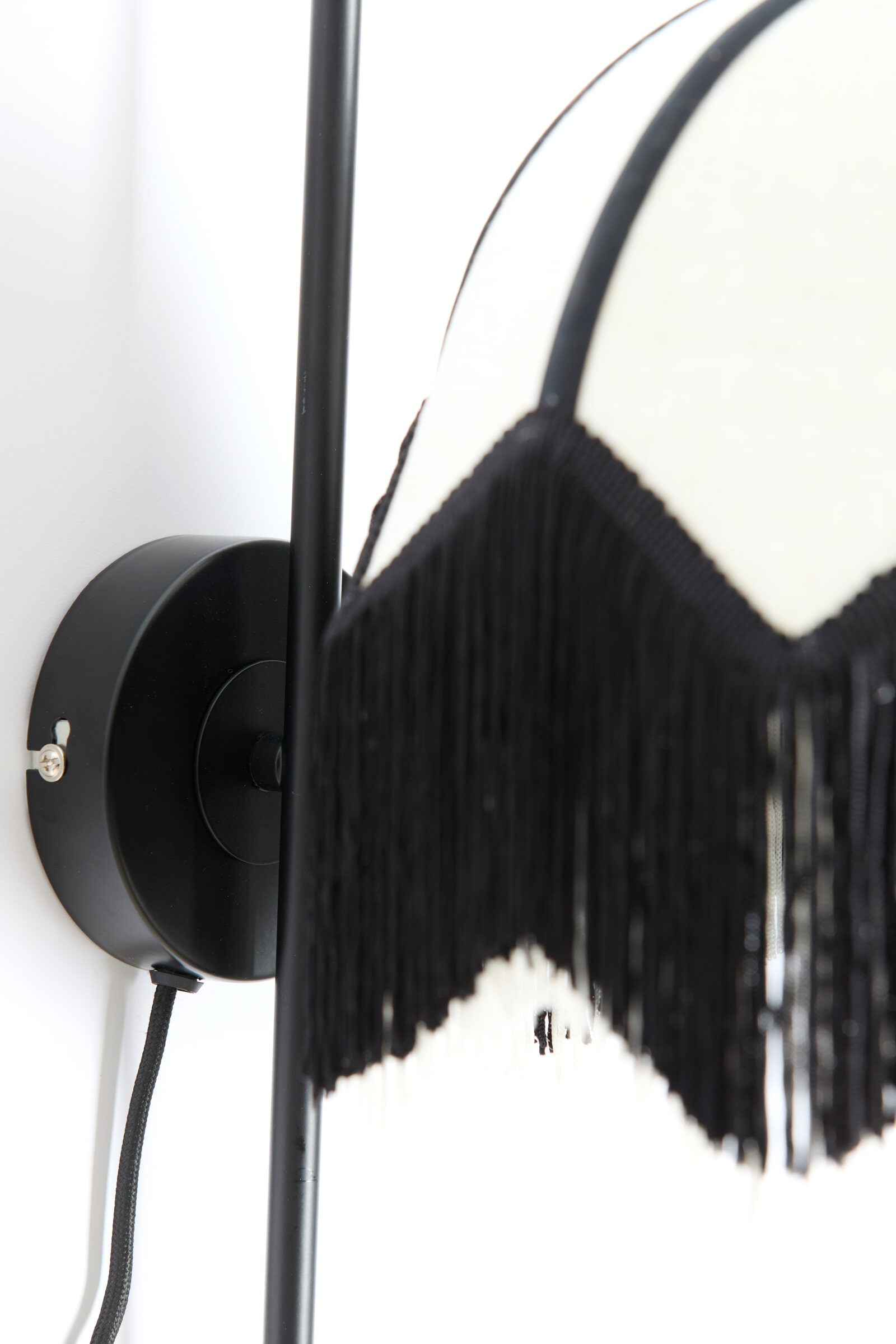 Light & Living Wandlamp 'Sulina' Linnen, kleur Wit/Zwart