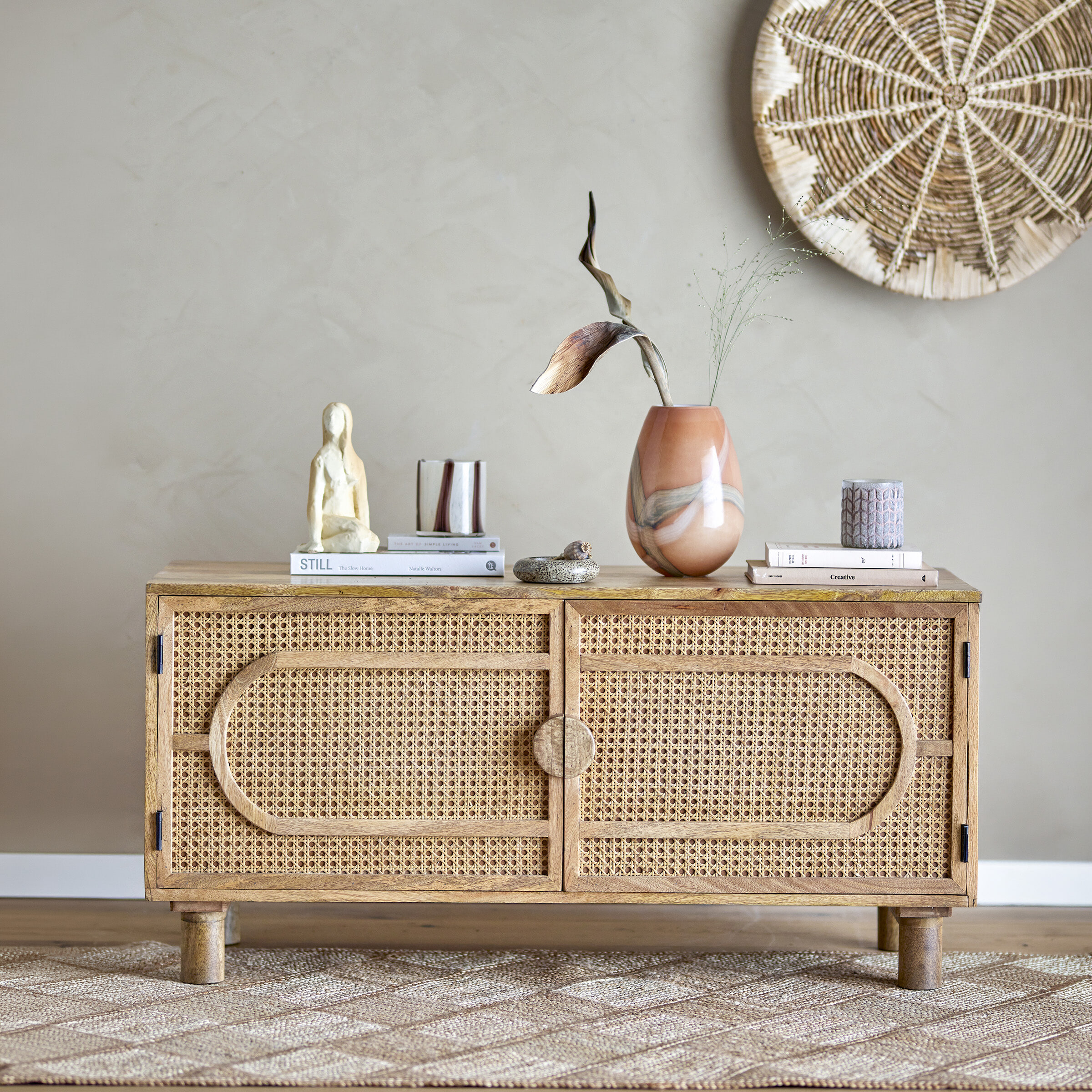 Bloomingville Opbergkast Pablo, Rotan, 54 x 90cm - Naturel
