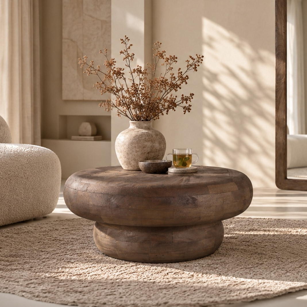 Brix Ronde Salontafel Orin Mangohout, 80cm - Bruin