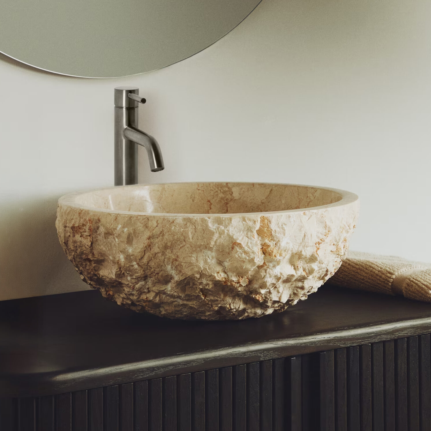 Kave Home Waskom 'Orvane' Marmer, 40cm, kleur Beige