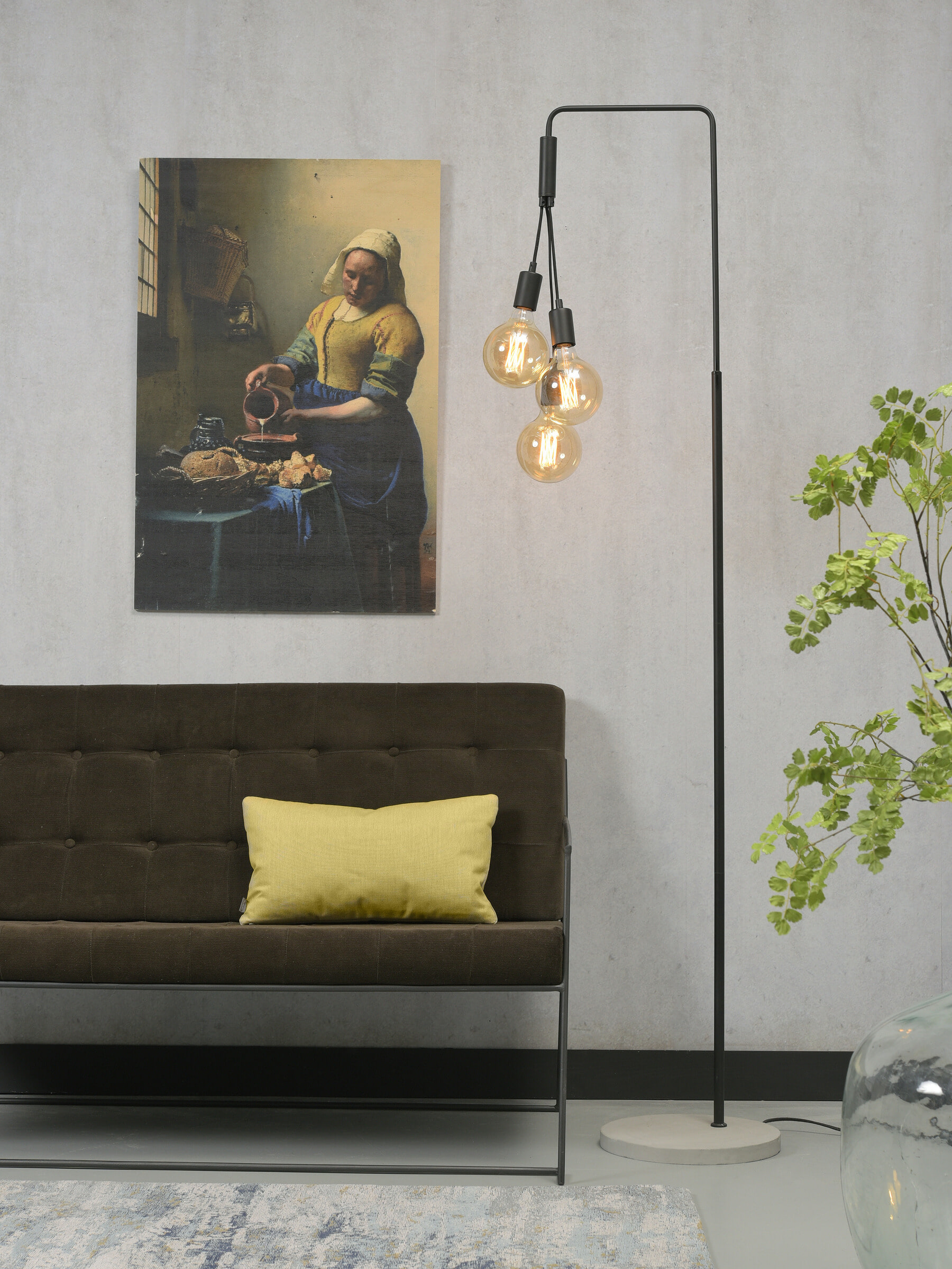 its about RoMi Vloerlamp 'Oslo' 3-lamps, kleur Zwart