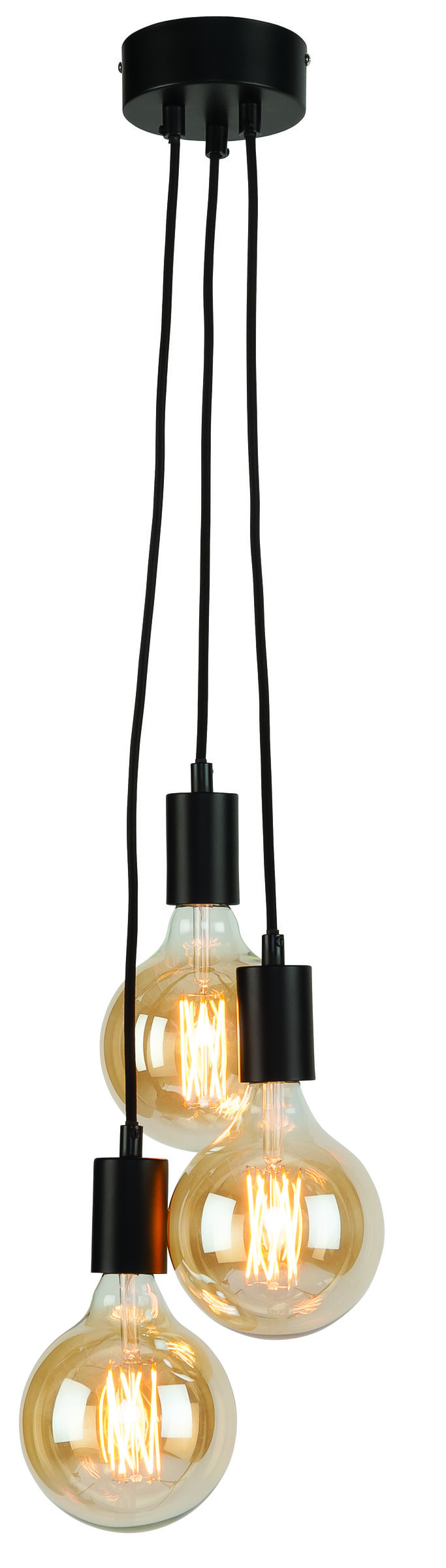 its about RoMi Hanglamp 'Oslo' 3-lamps, kleur Zwart