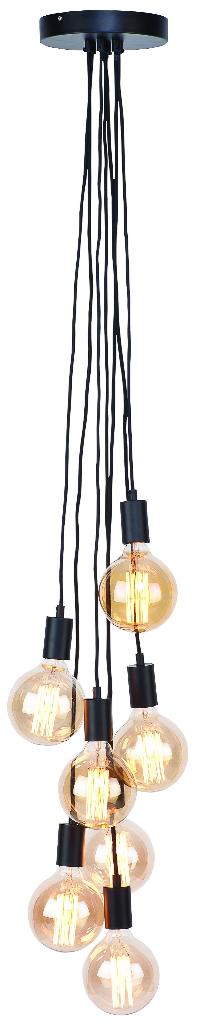 its about RoMi Hanglamp 'Oslo' 7-lamps, kleur Zwart