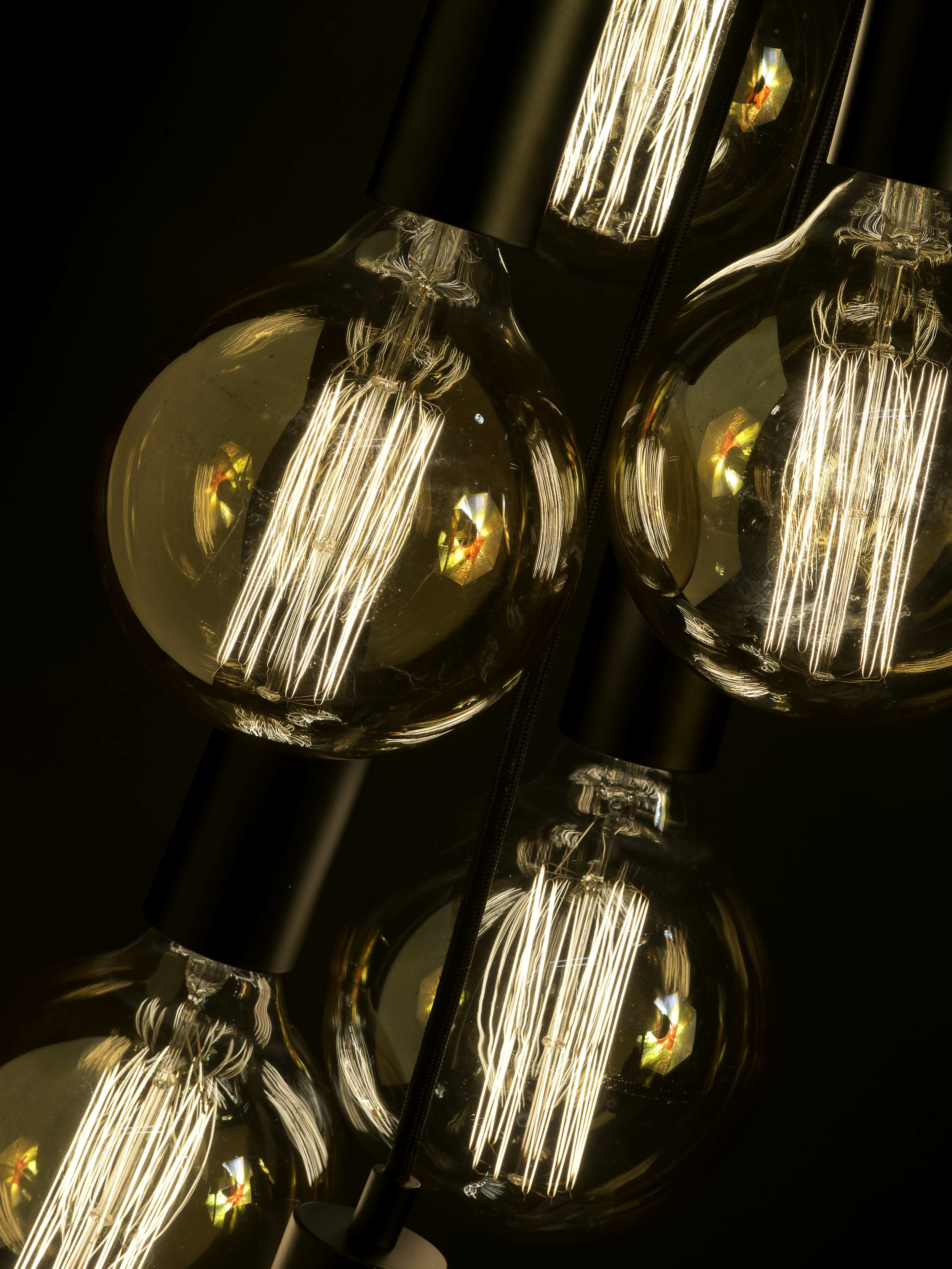 its about RoMi Hanglamp 'Oslo' 7-lamps, kleur Zwart