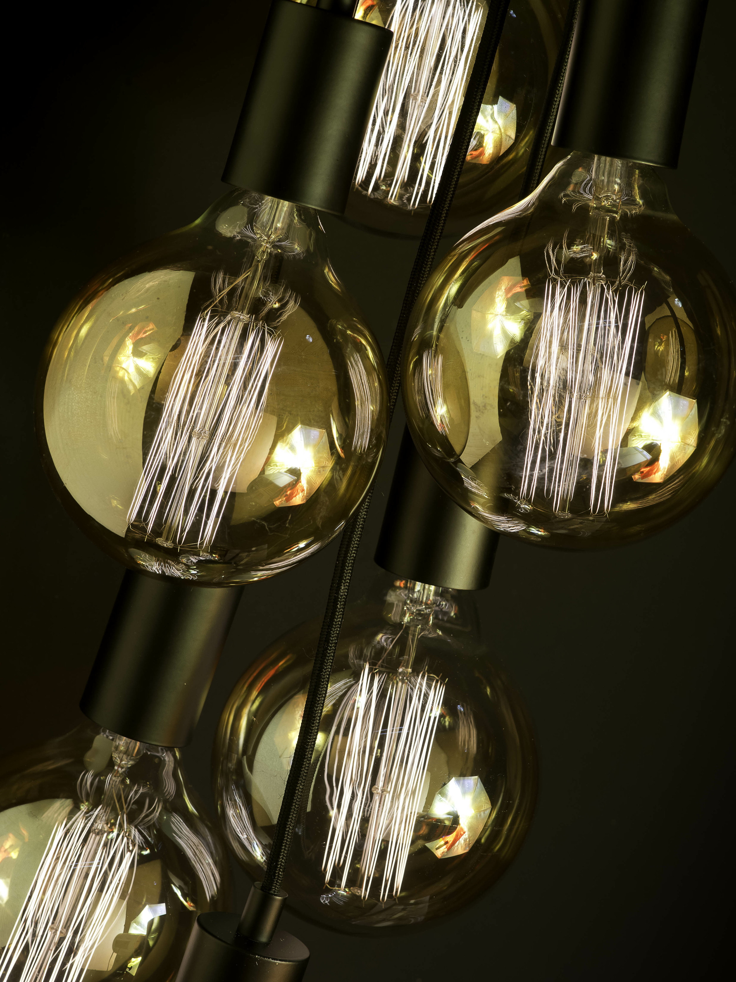 its about RoMi Hanglamp 'Oslo' 7-lamps, kleur Zwart