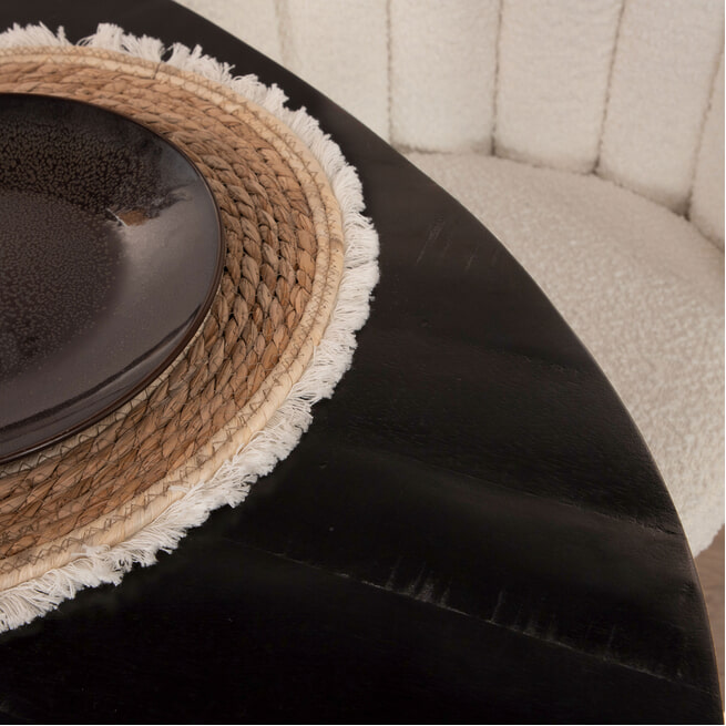 Sohome Ovale Eettafel 'Joshua' Mangohout, kleur Zwart