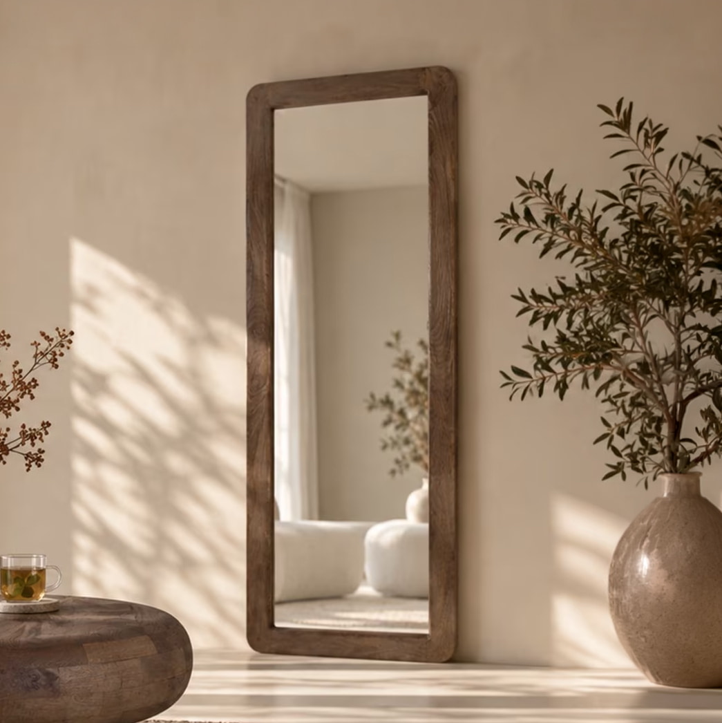 Brix Spiegel Owen Mangohout, 180 x 70cm - Bruin - Passpiegel