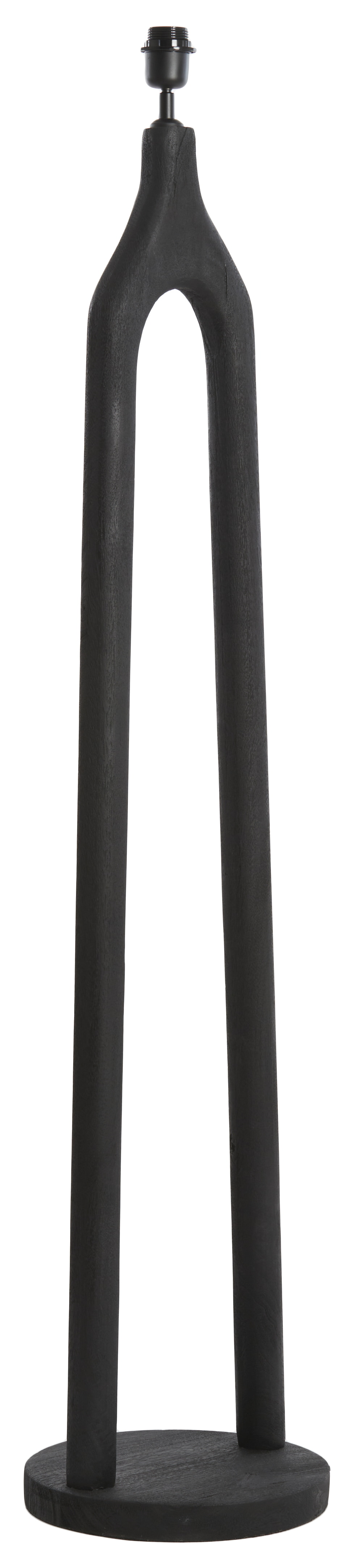 Light & Living Vloerlamp 'Xitta' Mangohout, 135cm, kleur Mat Zwart (excl. kap)