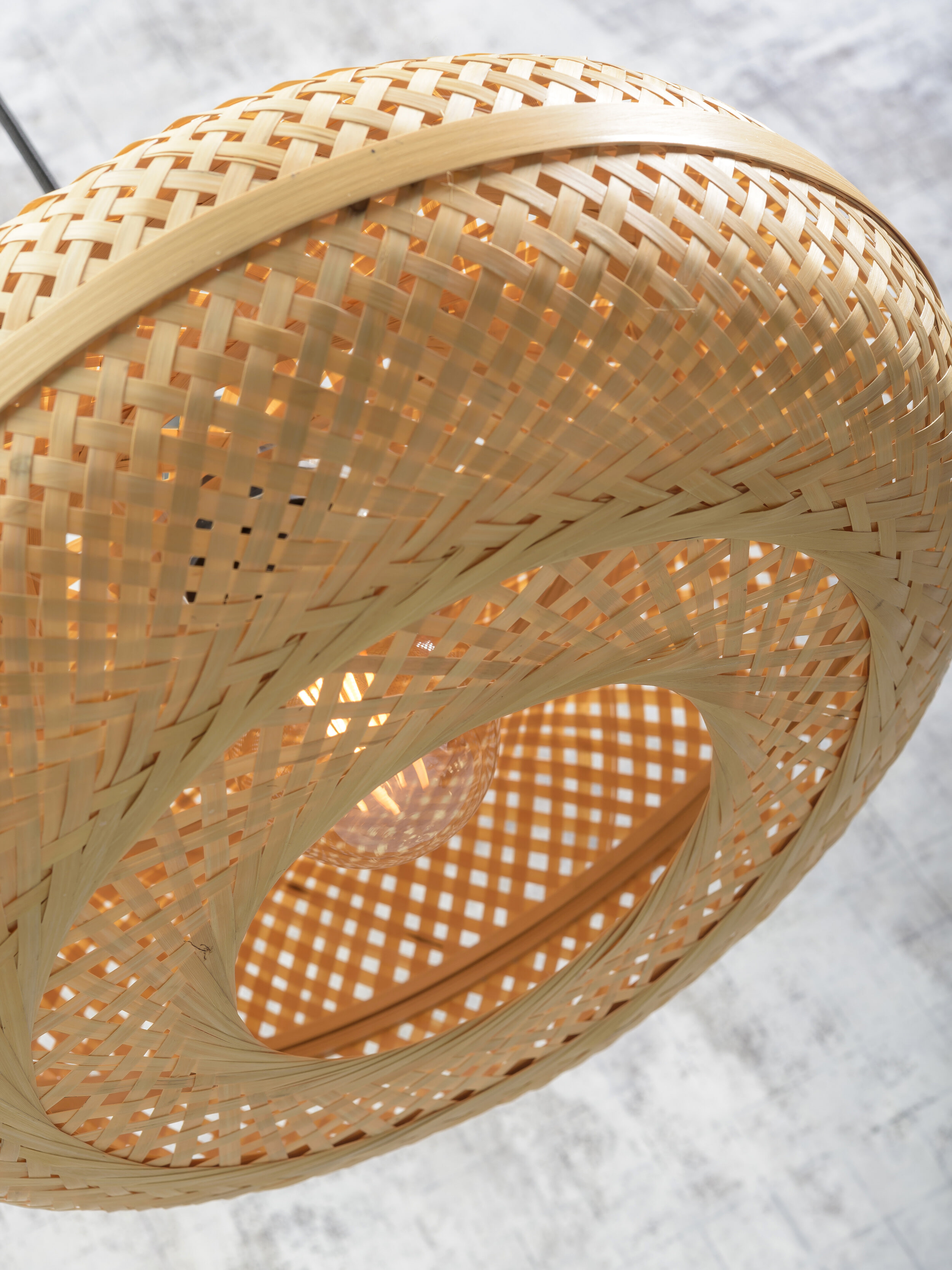 GOOD&MOJO Vloerlamp 'Palawan' Bamboe, 176cm, kleur Zwart/Naturel