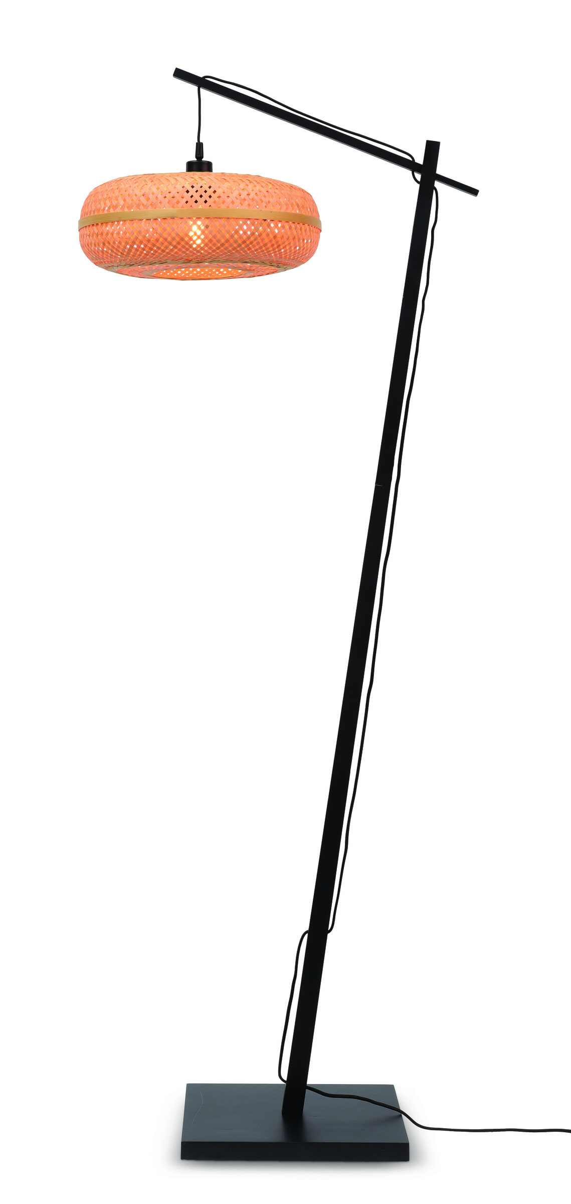 GOOD&MOJO Vloerlamp 'Palawan' Bamboe, 176cm, kleur Zwart/Naturel