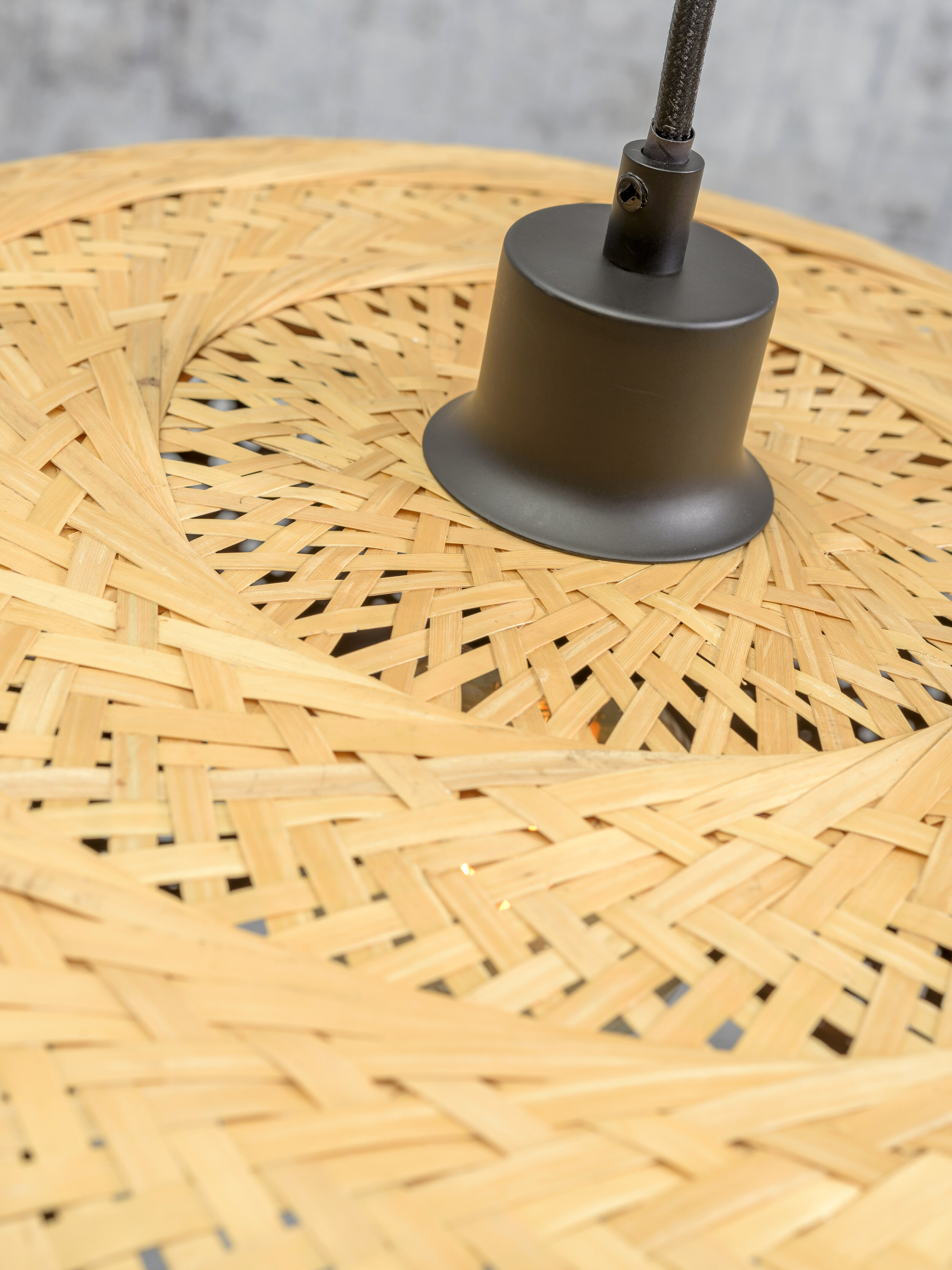 GOOD&MOJO Vloerlamp 'Palawan' Bamboe, 176cm, kleur Zwart/Naturel