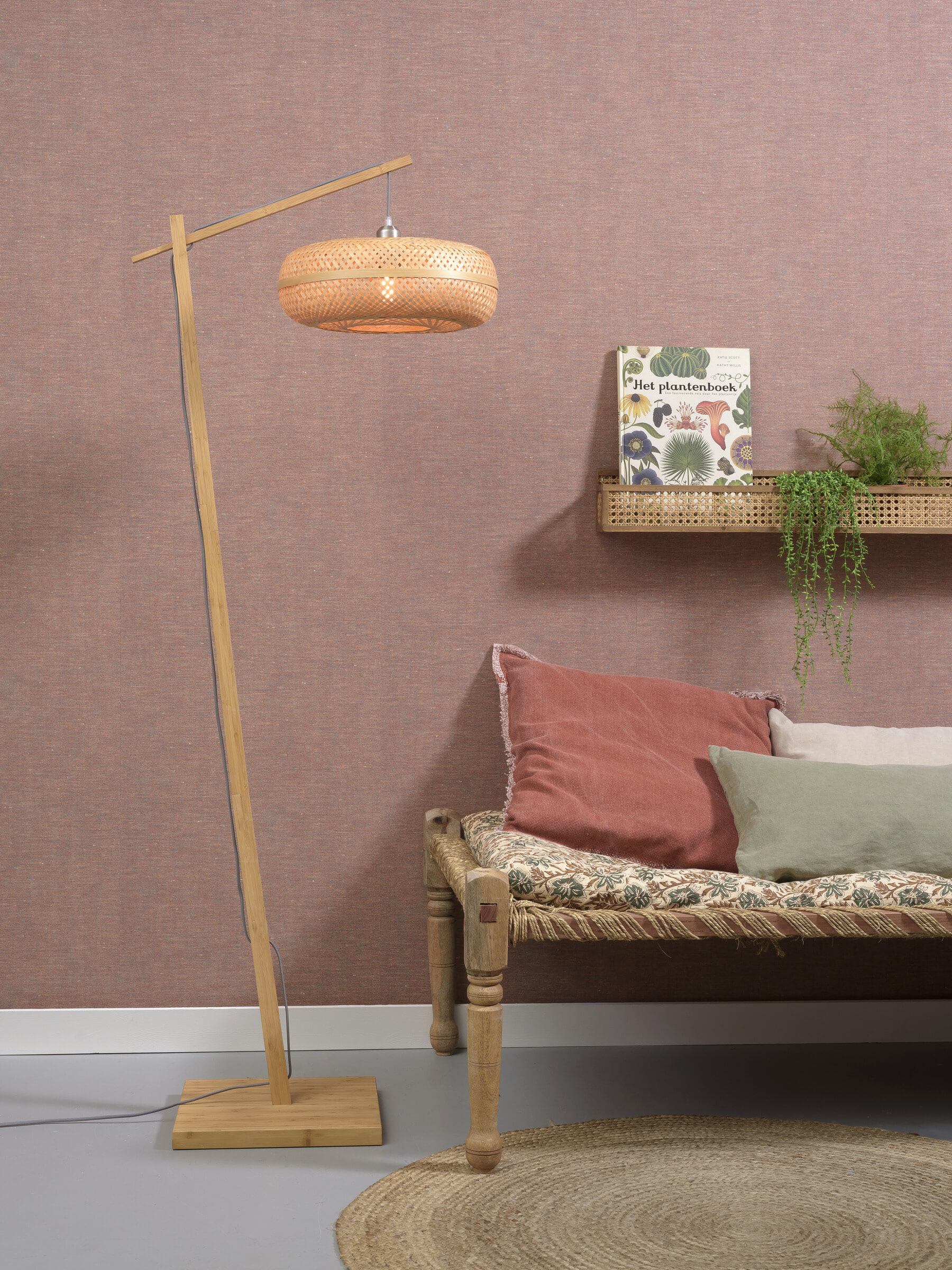 GOOD&MOJO Vloerlamp 'Palawan' Bamboe, 176cm, kleur Naturel