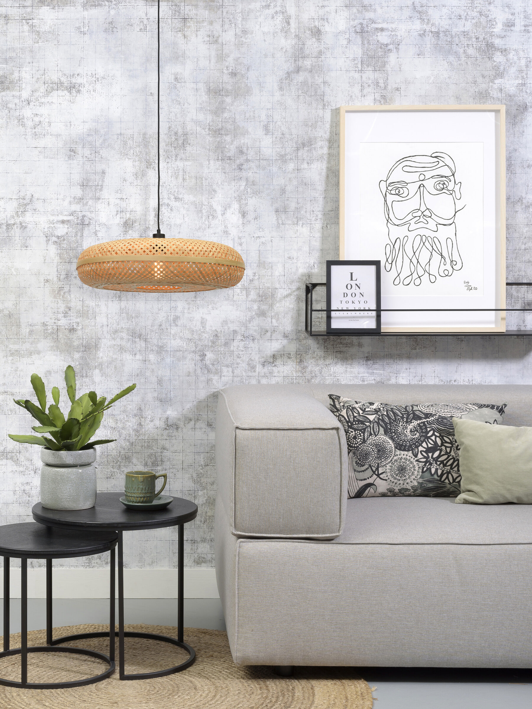 GOOD&MOJO Hanglamp 'Palawan' Large, Bamboe, kleur Naturel