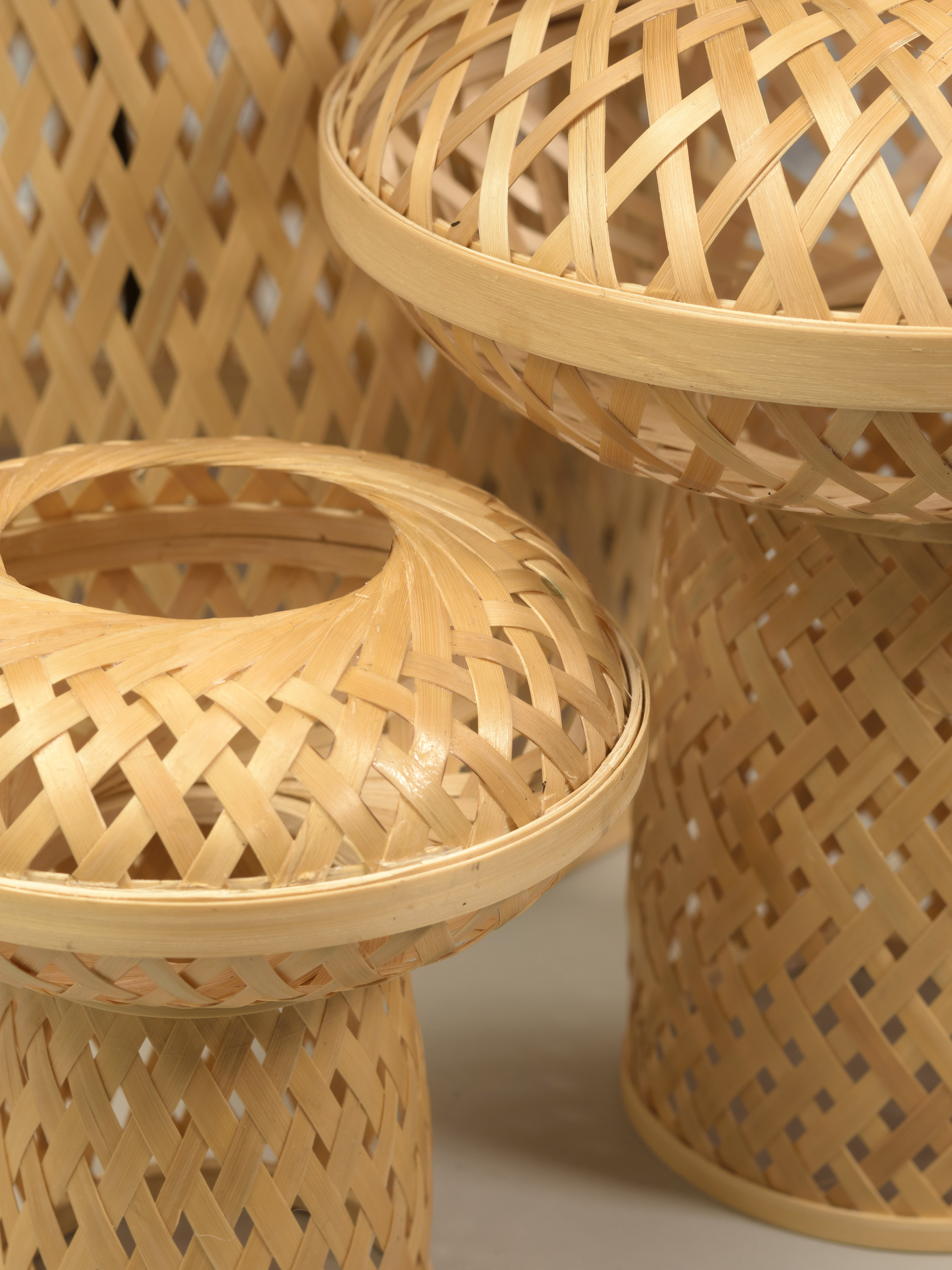 GOOD&MOJO Tafellamp 'Palawan' Bamboe, Set van 3 stuks