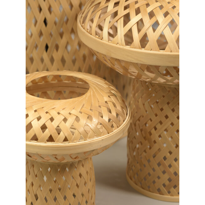 GOOD&MOJO Tafellamp 'Palawan' Bamboe, Set van 3 stuks