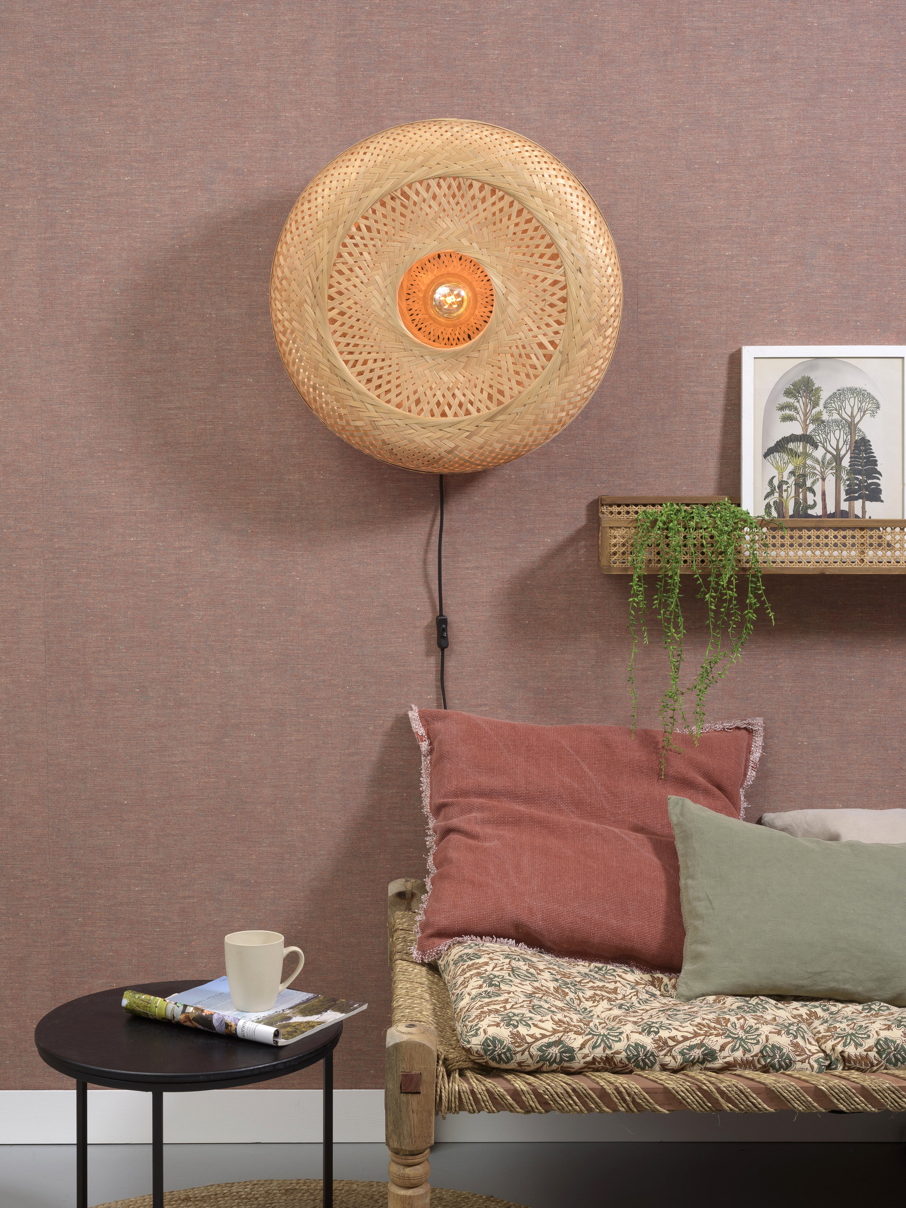 GOOD&MOJO Wandlamp 'Palawan' 60cm, Bamboe, kleur Naturel
