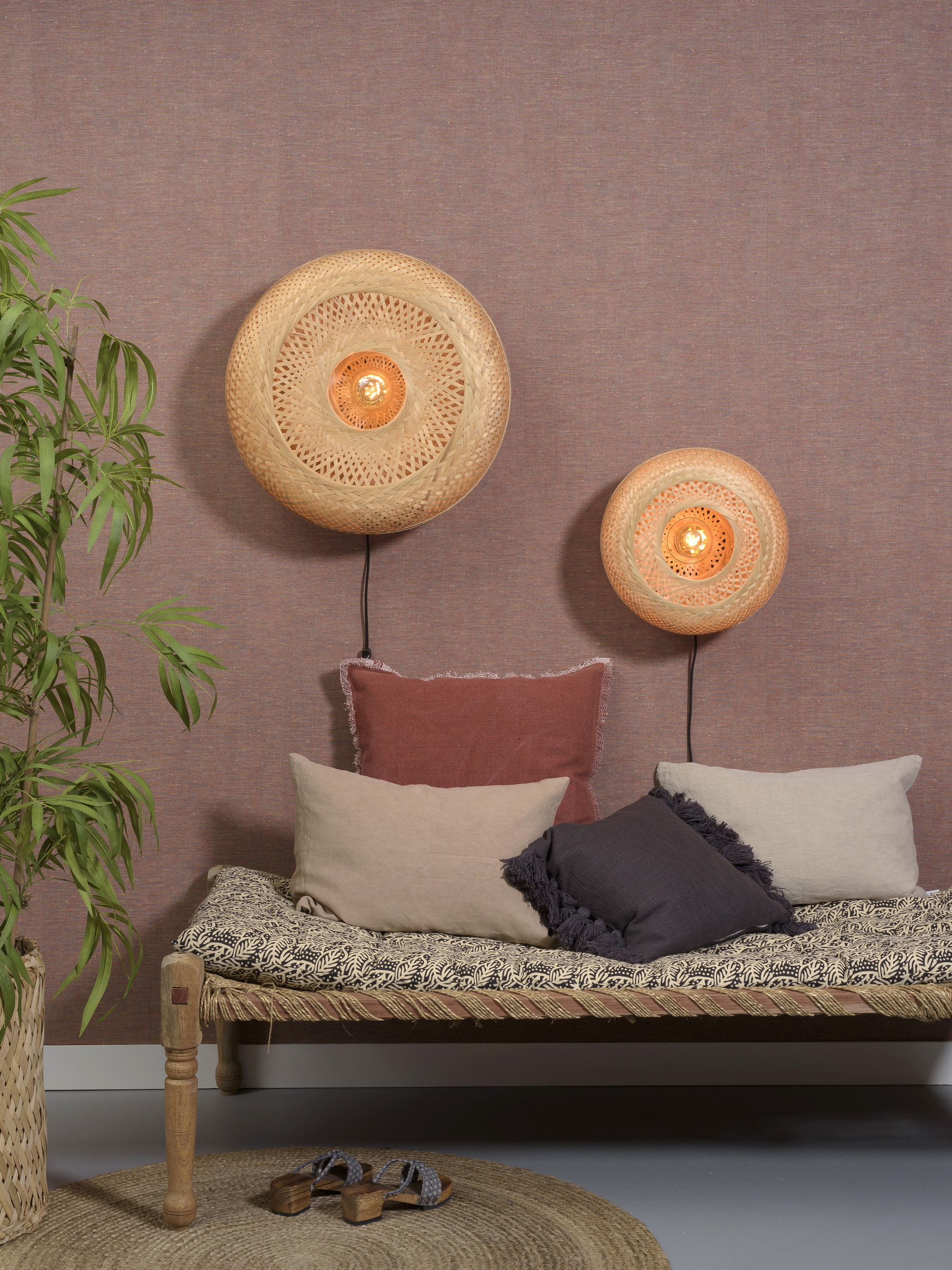 GOOD&MOJO Wandlamp 'Palawan' 60cm, Bamboe, kleur Naturel