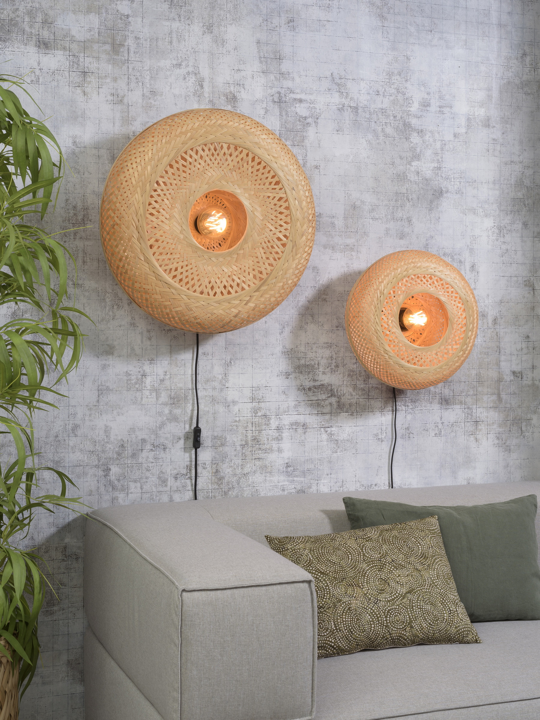 GOOD&MOJO Wandlamp 'Palawan' 60cm, Bamboe, kleur Naturel