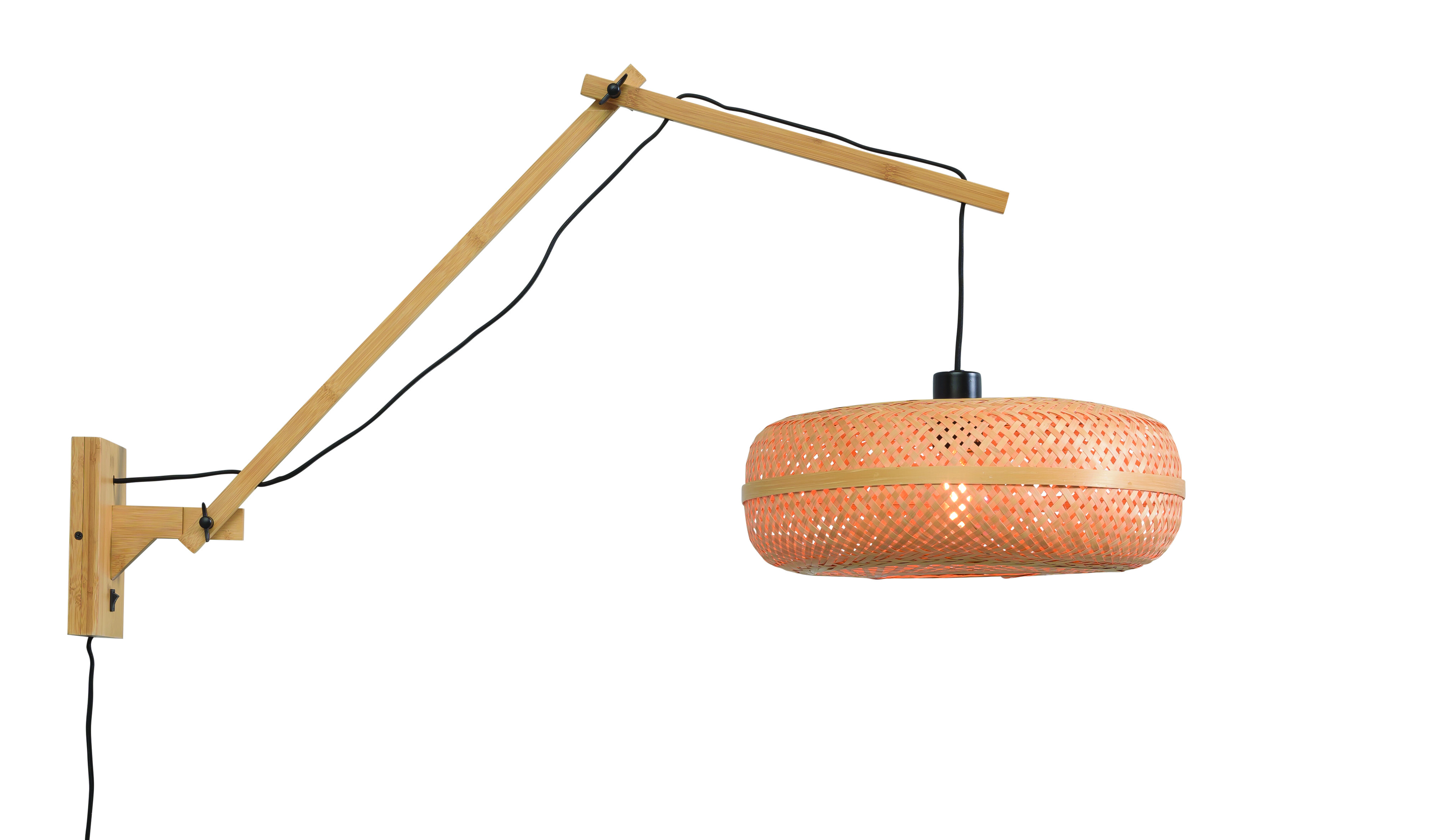 GOOD&MOJO Wandlamp 'Palawan' Large, Bamboe, kleur Naturel