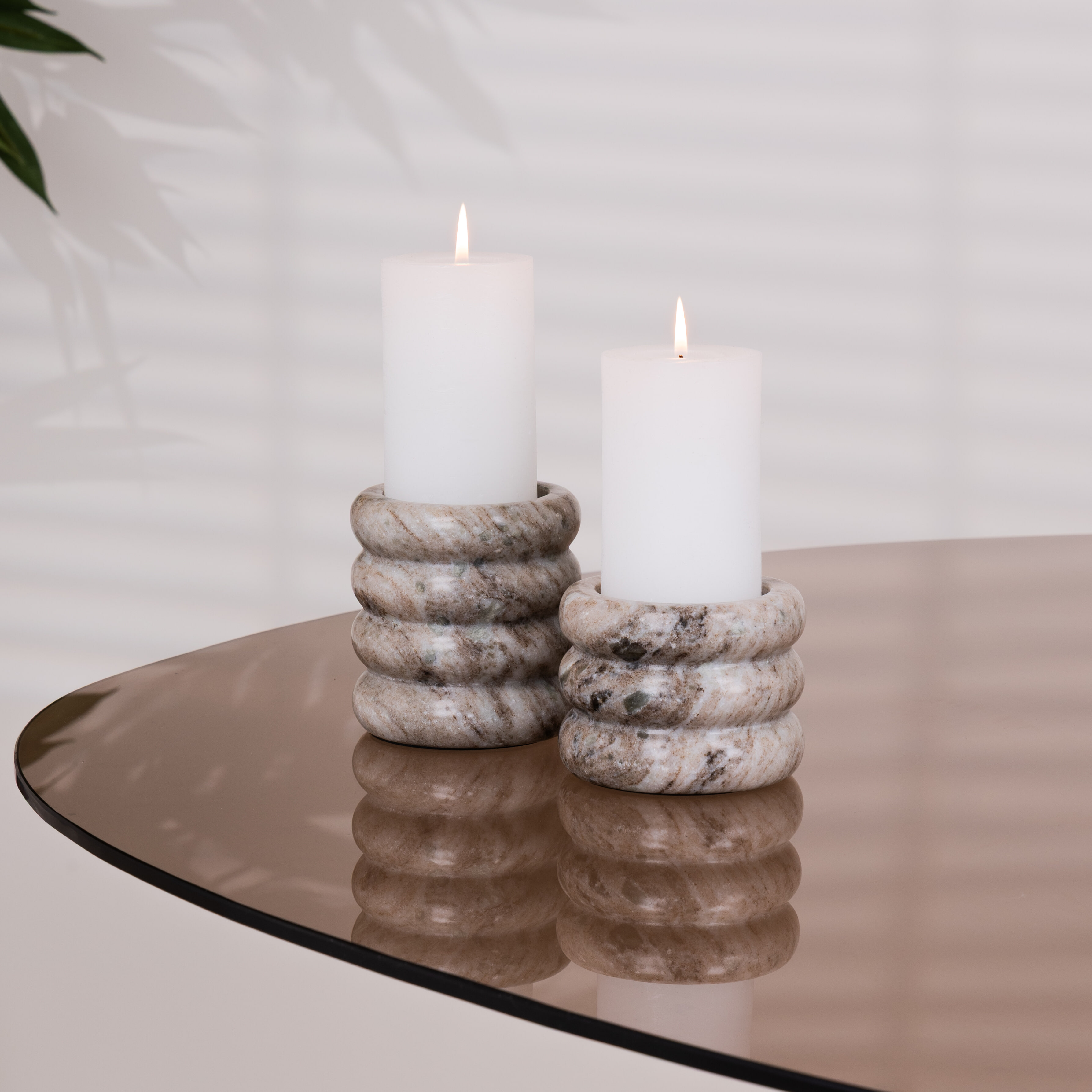 By-Boo Kaarshouder Paloma Marmer, Set van 2 stuks - Bruin