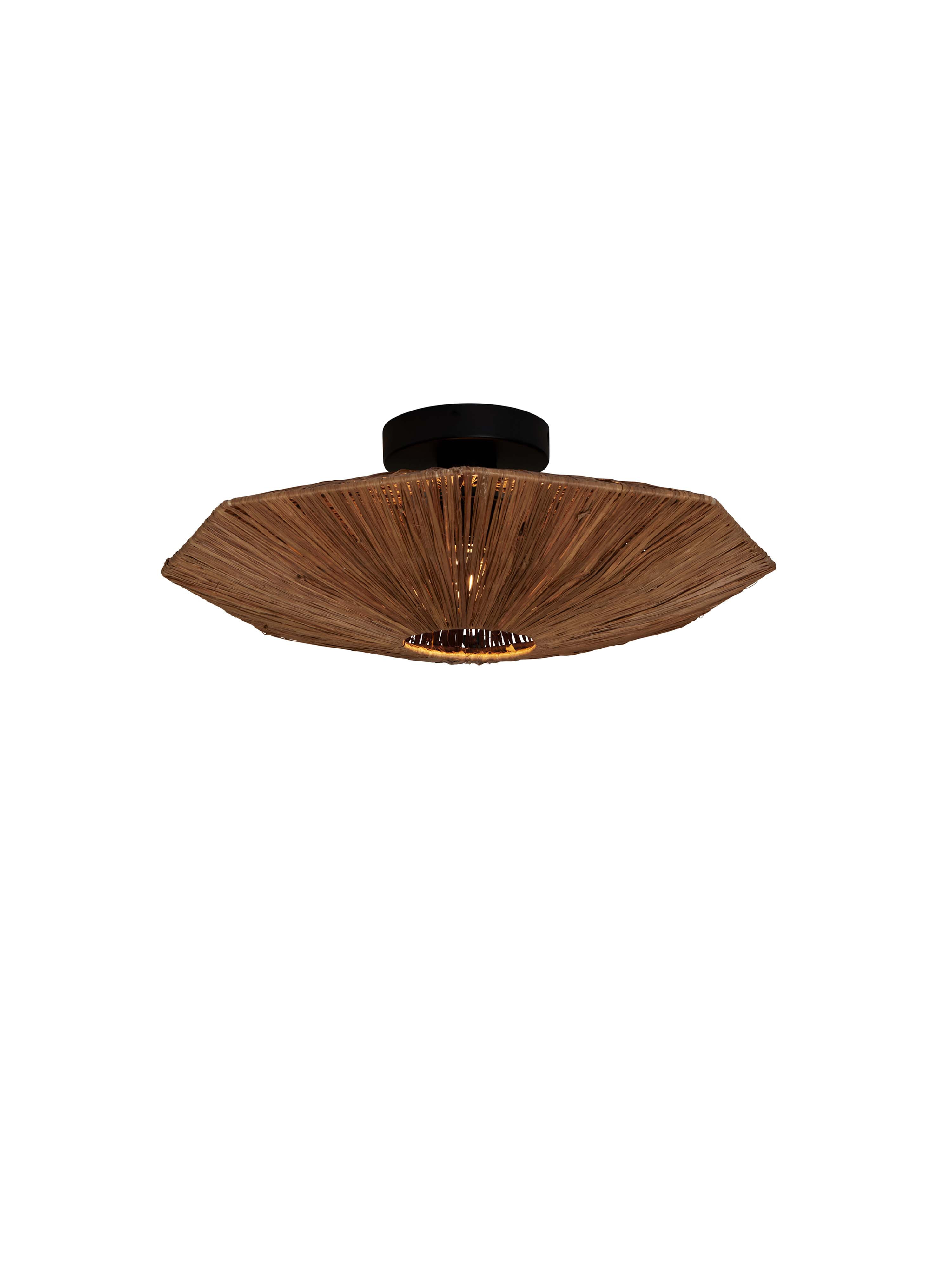 GOOD&MOJO Plafondlamp Panama Raffia, 45cm - Bruin