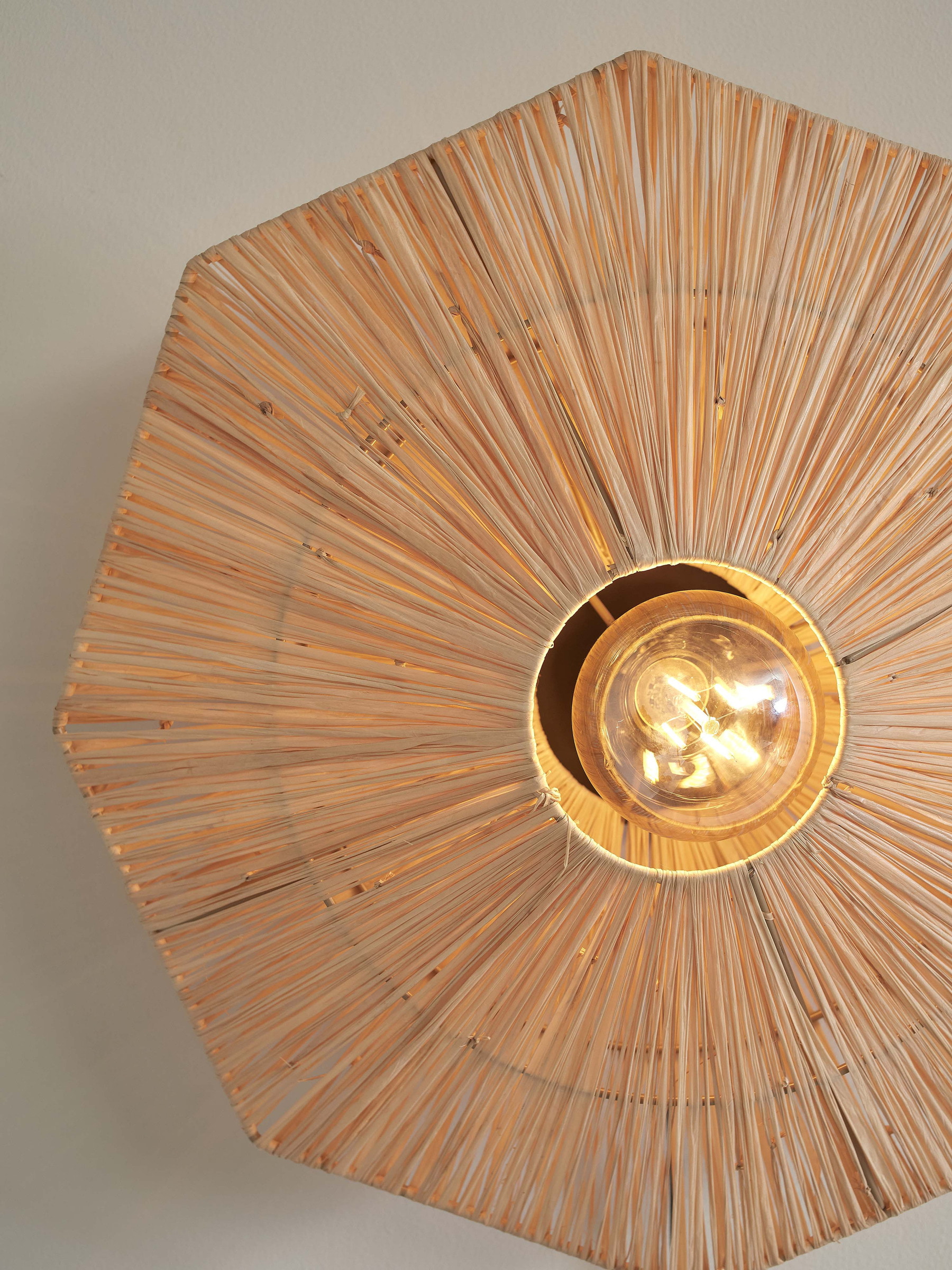 GOOD&MOJO Plafondlamp 'Panama' Raffia, 45cm, kleur Naturel