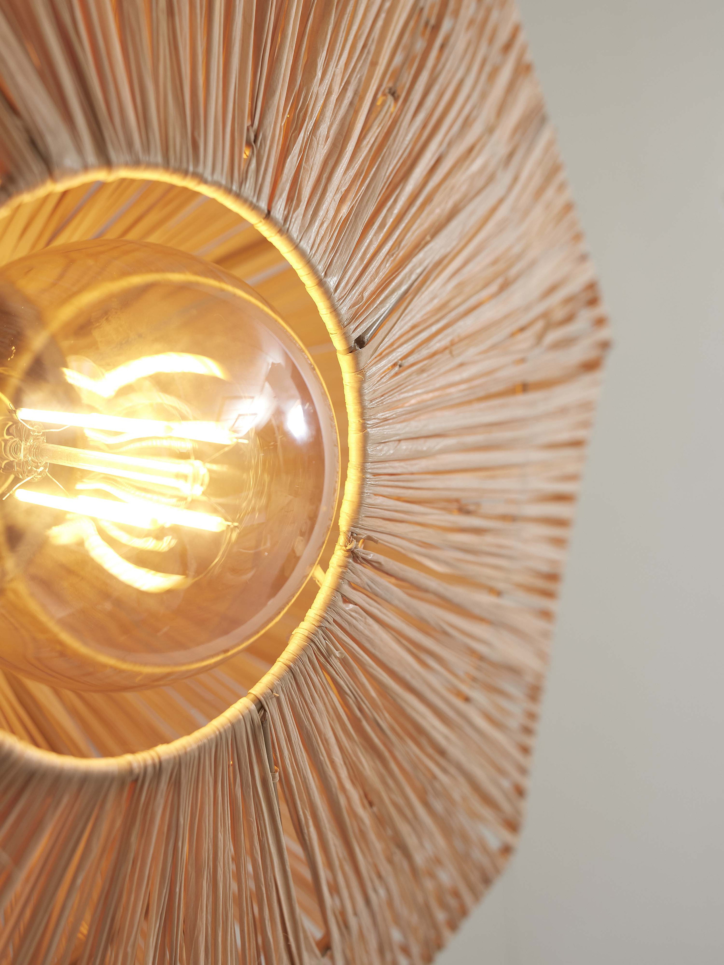 GOOD&MOJO Plafondlamp 'Panama' Raffia, 45cm, kleur Naturel