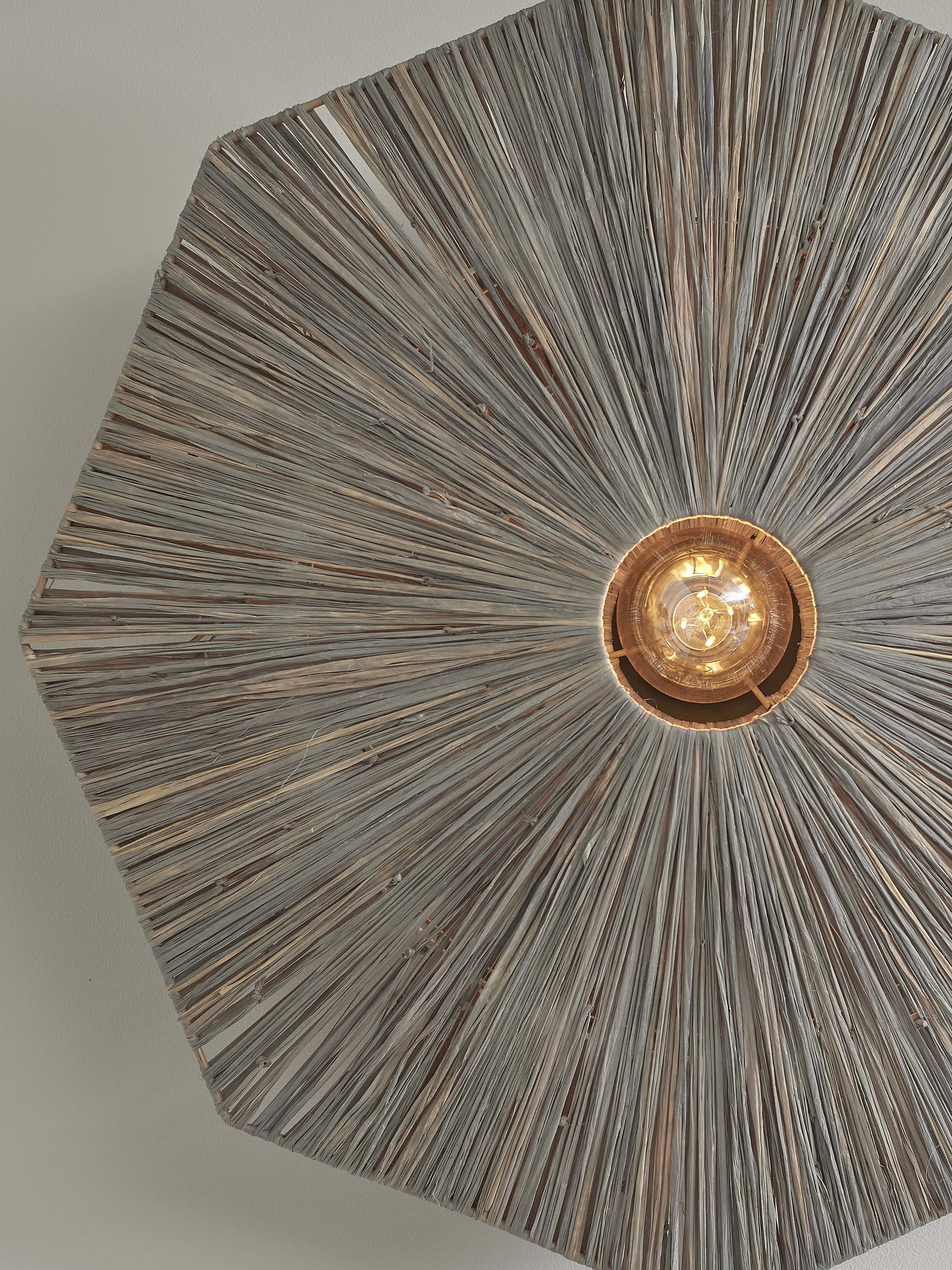 GOOD&MOJO Plafondlamp 'Panama' Raffia, 65cm, kleur Grijs