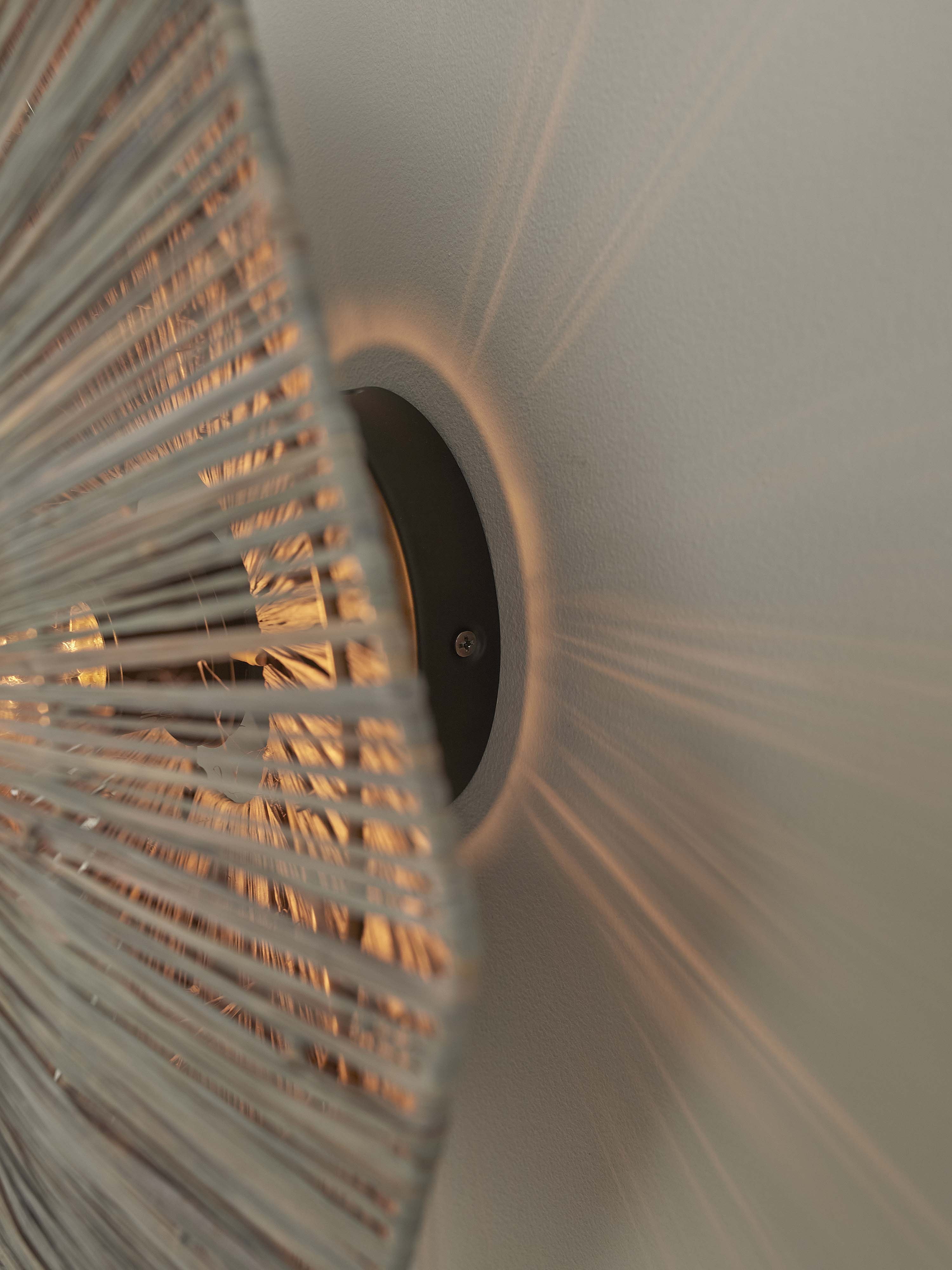 GOOD&MOJO Plafondlamp 'Panama' Raffia, 65cm, kleur Grijs