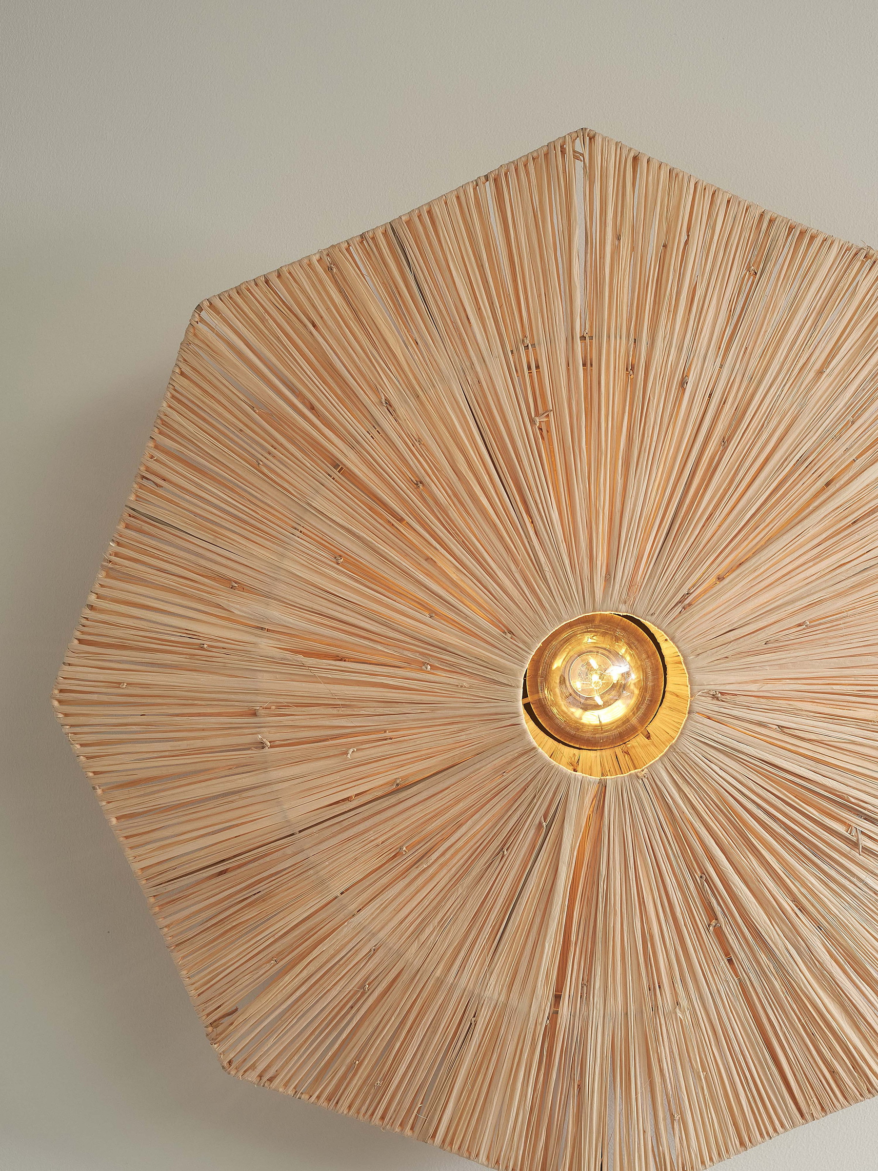 GOOD&MOJO Plafondlamp 'Panama' Raffia, 65cm, kleur Naturel
