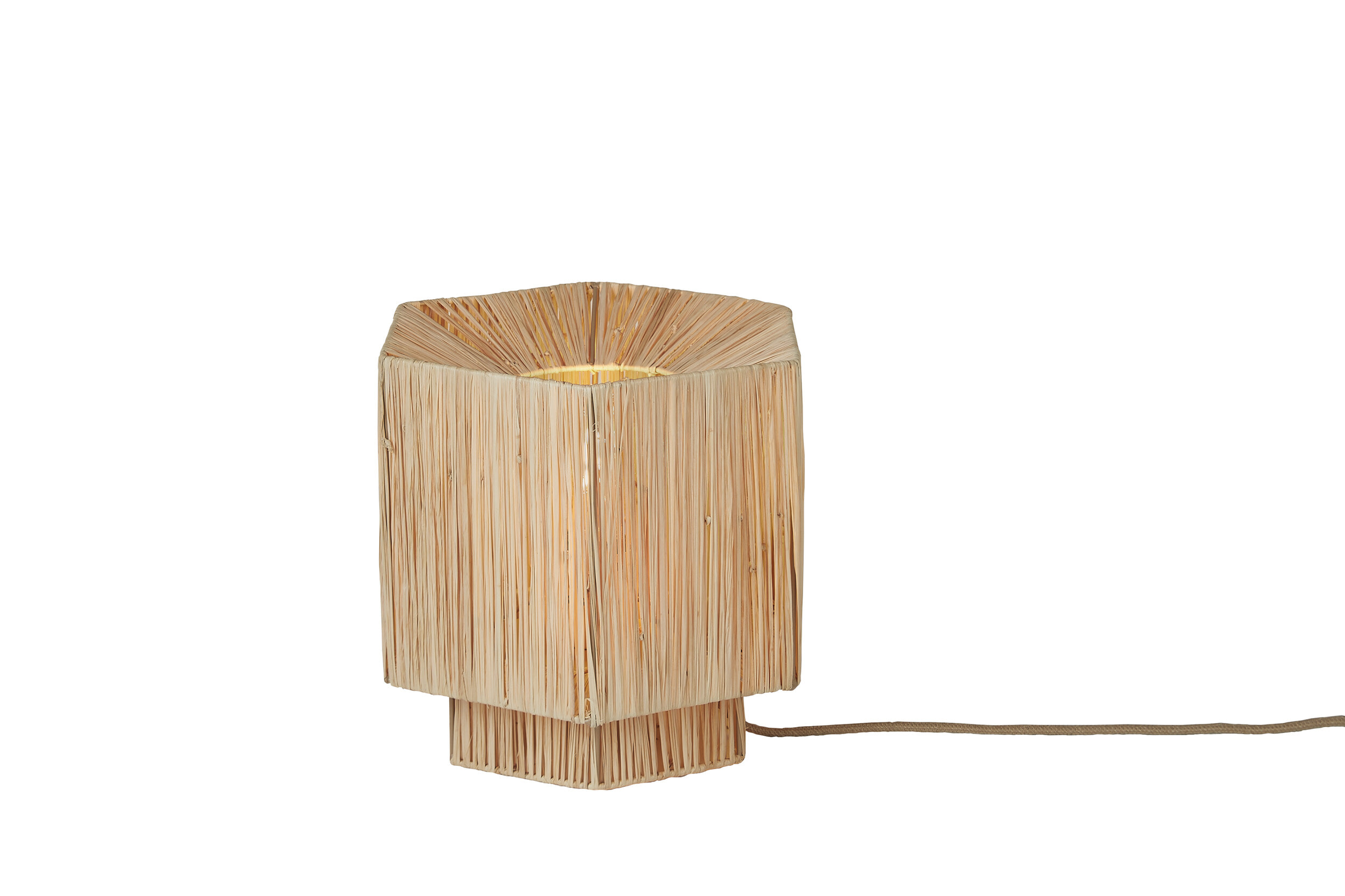 GOOD&MOJO Tafellamp 'Panama' Raffia, 26cm