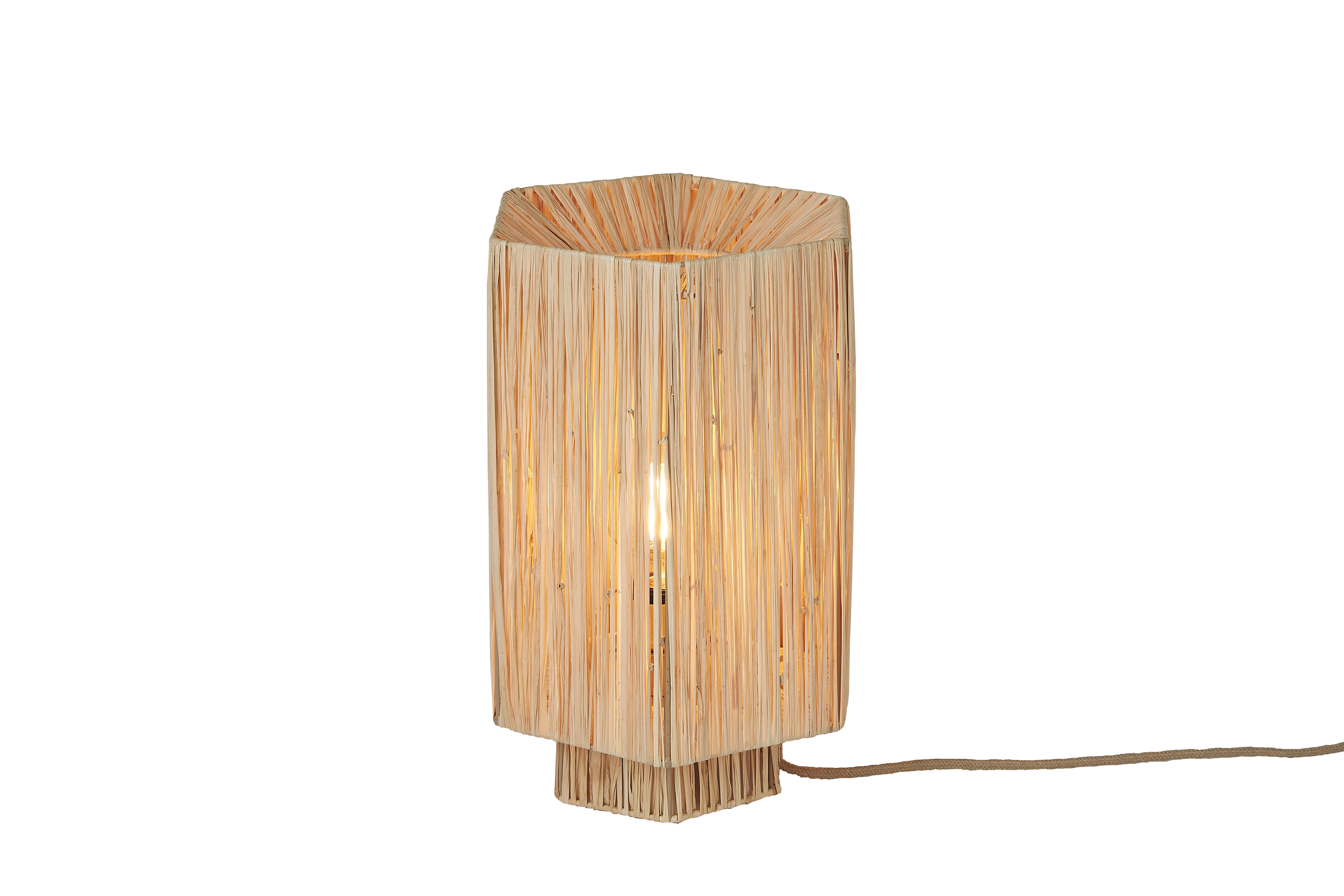 GOOD&MOJO Tafellamp 'Panama' Raffia, 36cm, kleur Naturel
