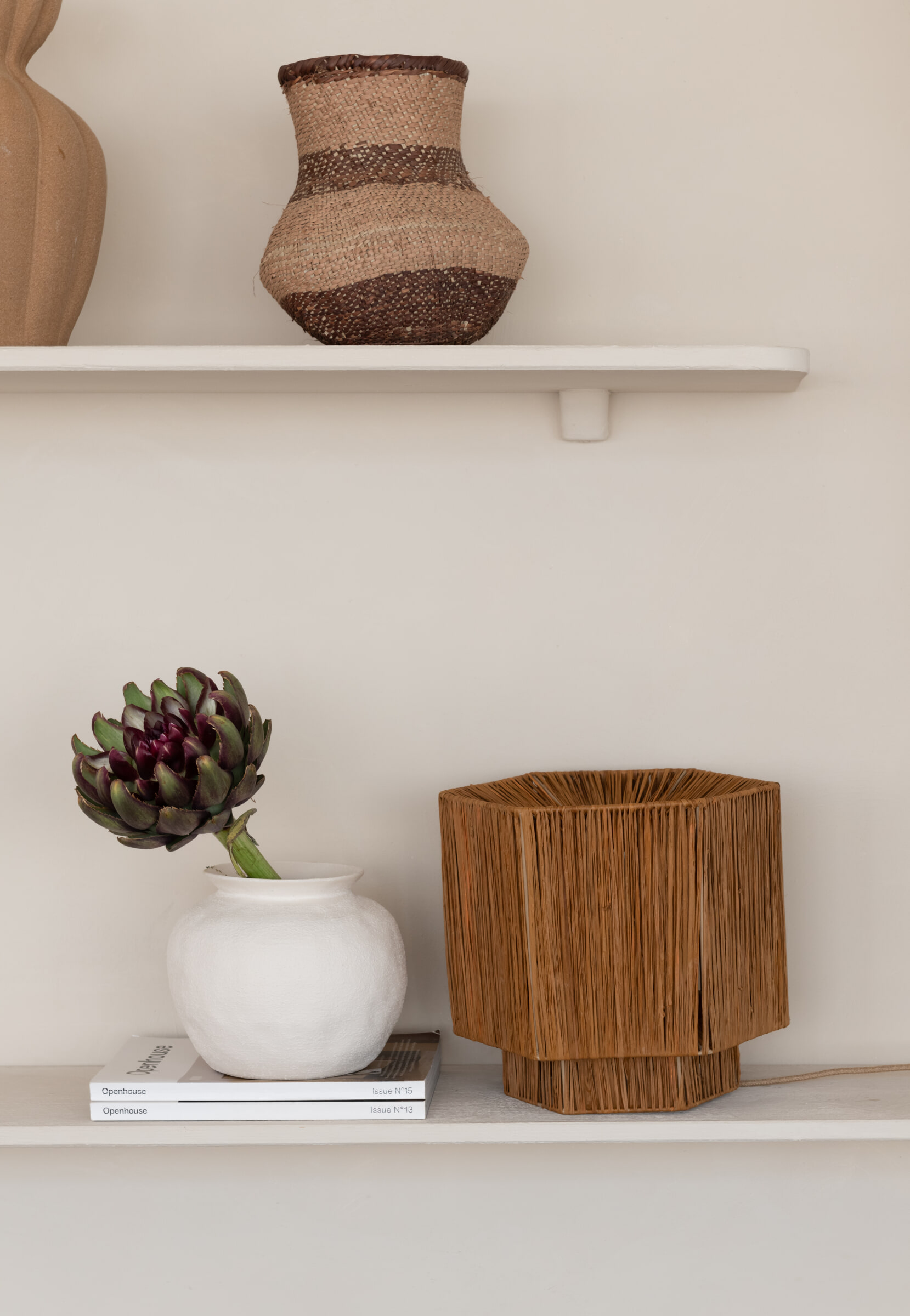 GOOD&MOJO Tafellamp 'Panama' Raffia, 26cm, kleur Bruin