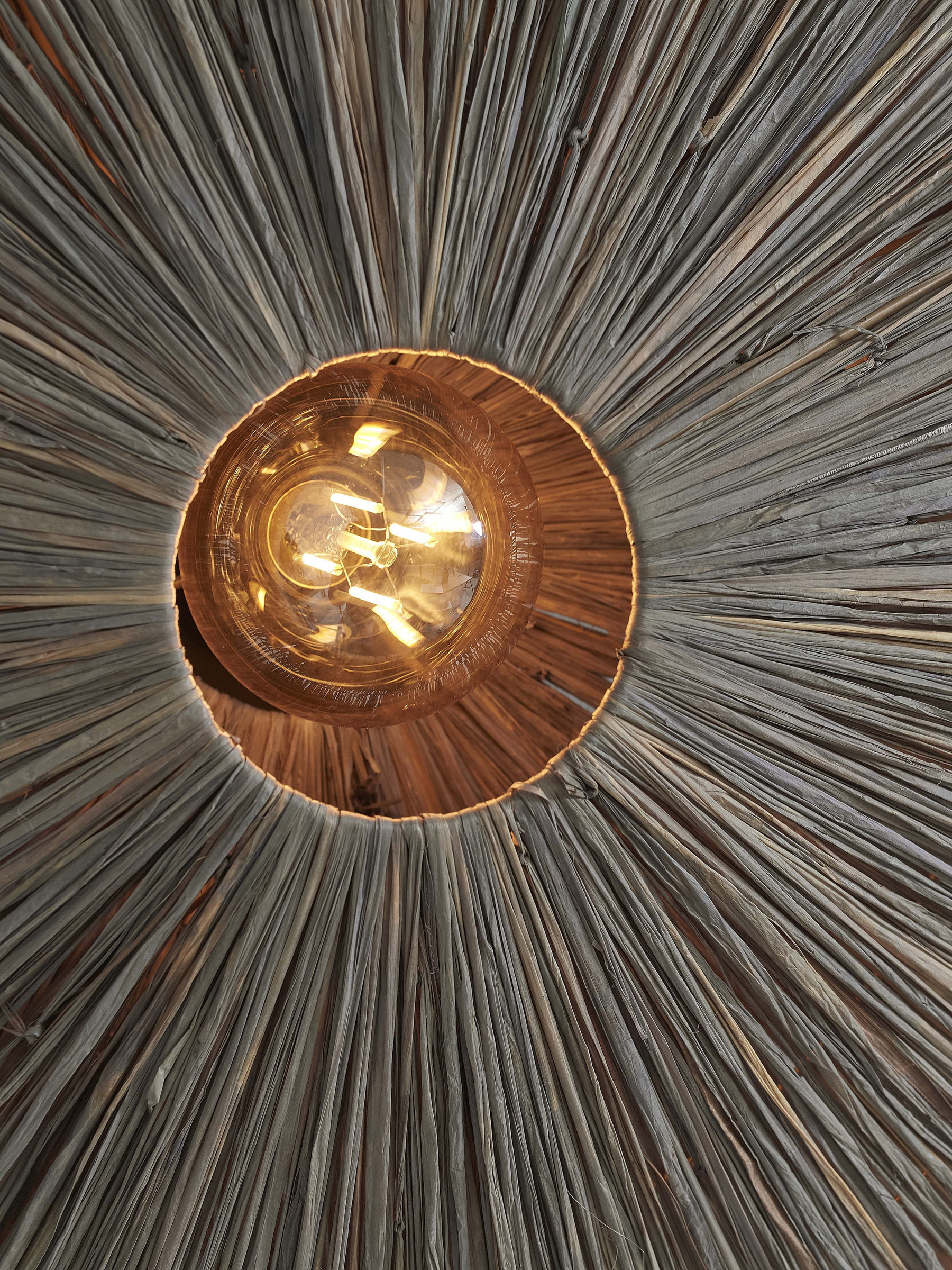 GOOD&MOJO Wandlamp 'Panama' Raffia, 65cm, kleur Grijs